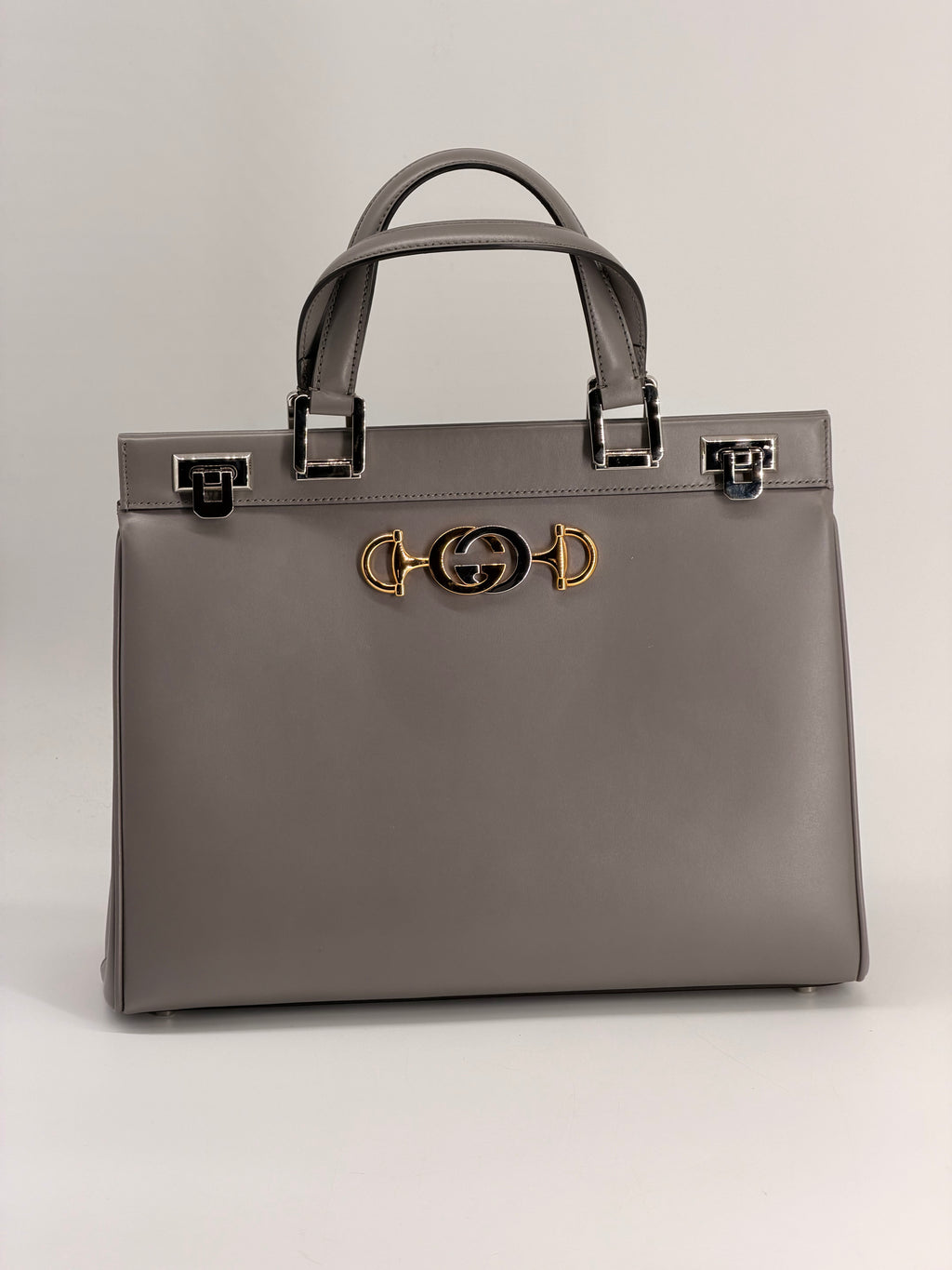 Gucci Zumi Zumi Medium Gray Leather Handbag