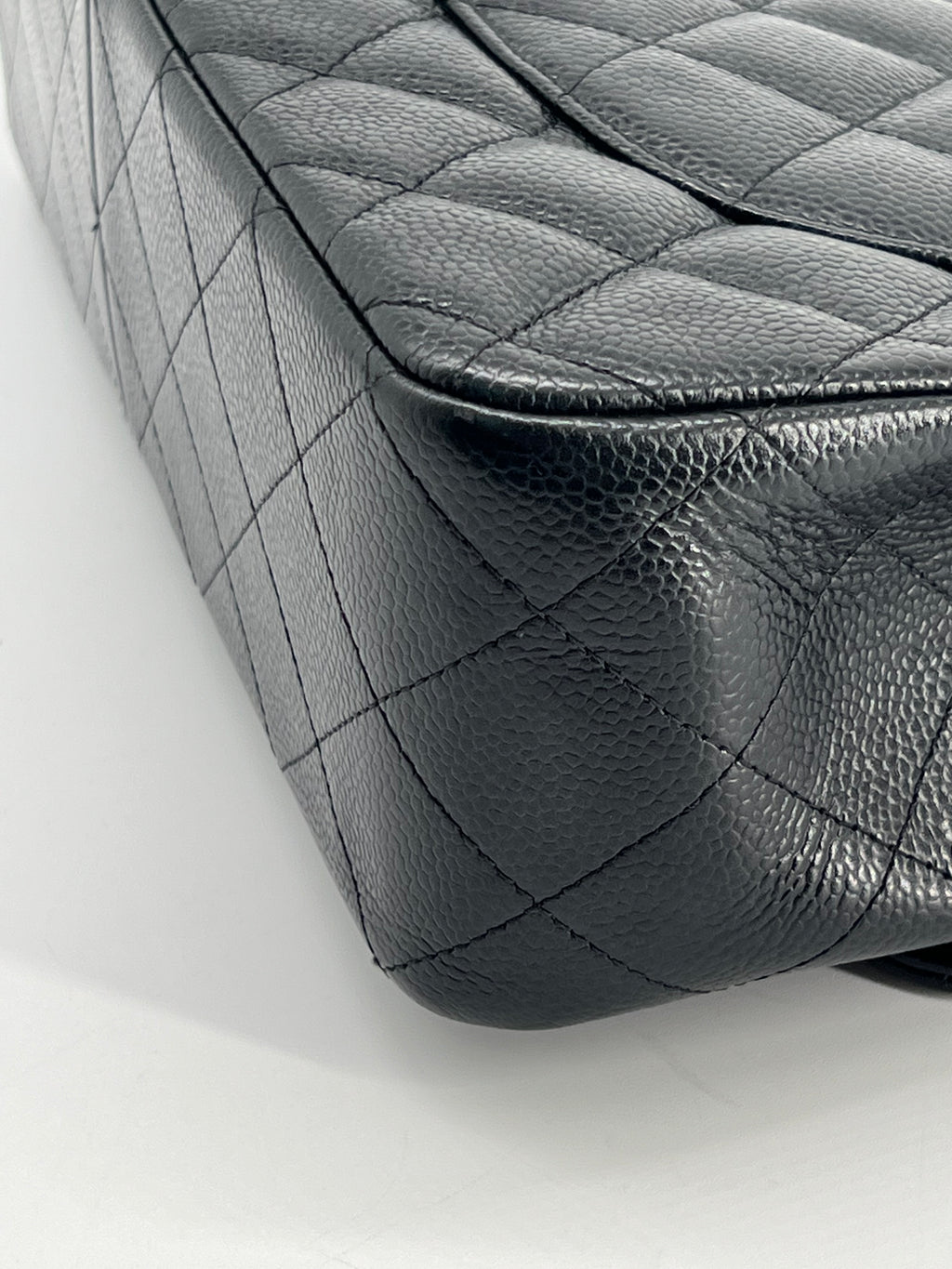 Chanel Jumbo Double Flap Caviar Black Leather Shoulder Bag