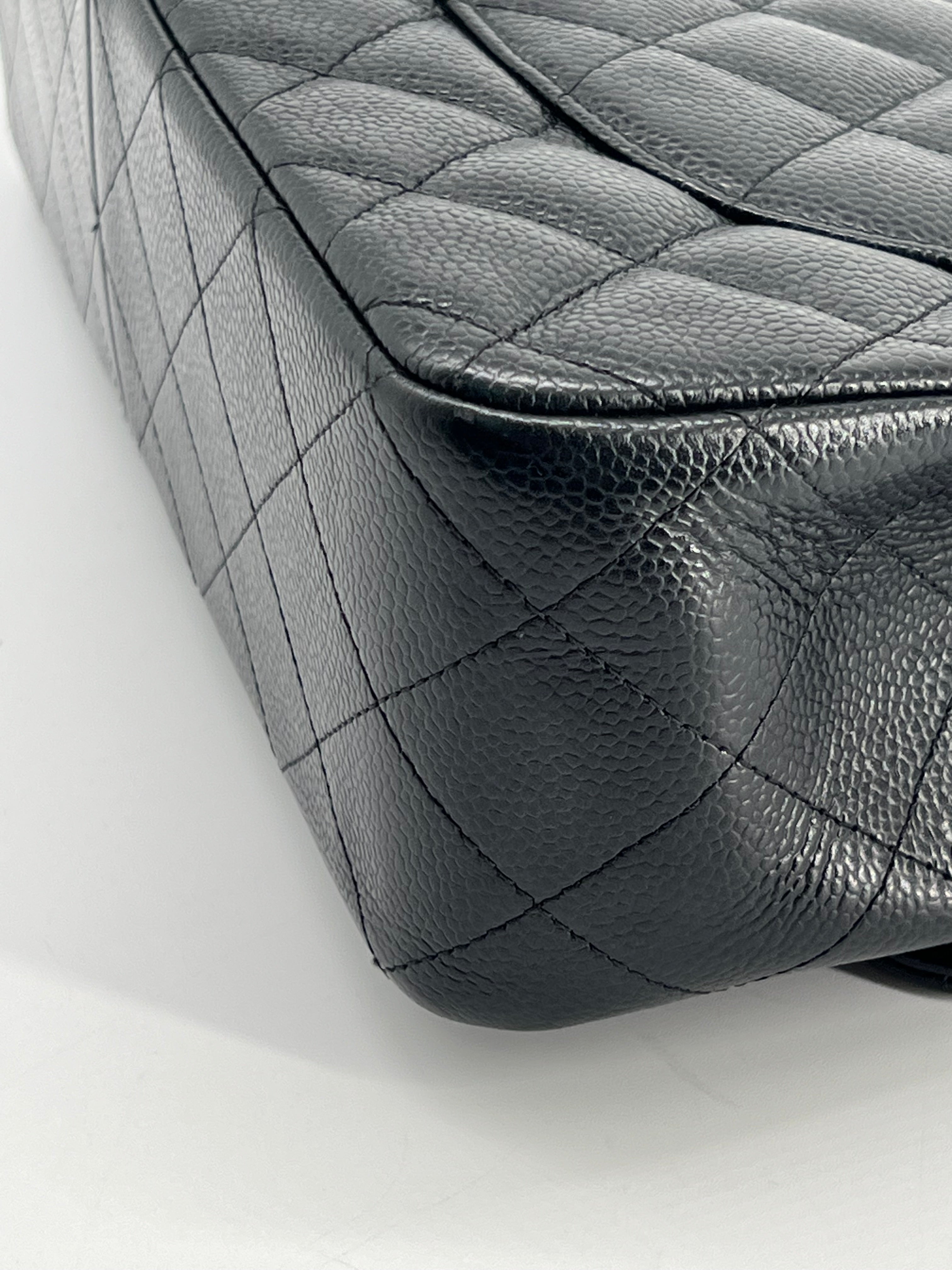 Chanel Jumbo Double Flap Caviar Black Leather Shoulder Bag