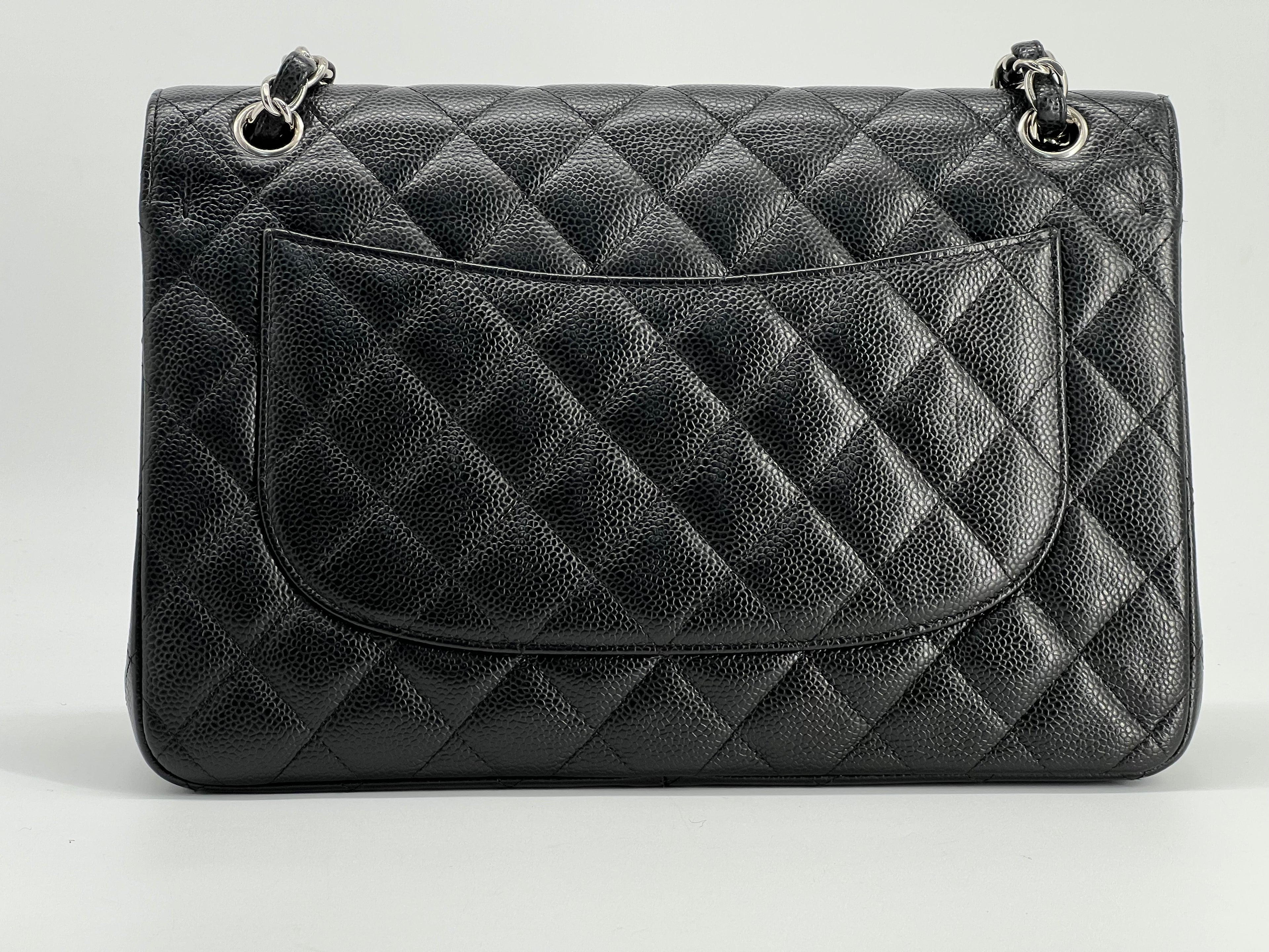 Chanel Jumbo Double Flap Caviar Black Leather Shoulder Bag