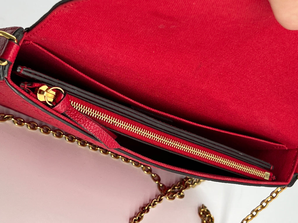 Louis Vuitton Felicie Pochette Monogram Empreinte Leather Red