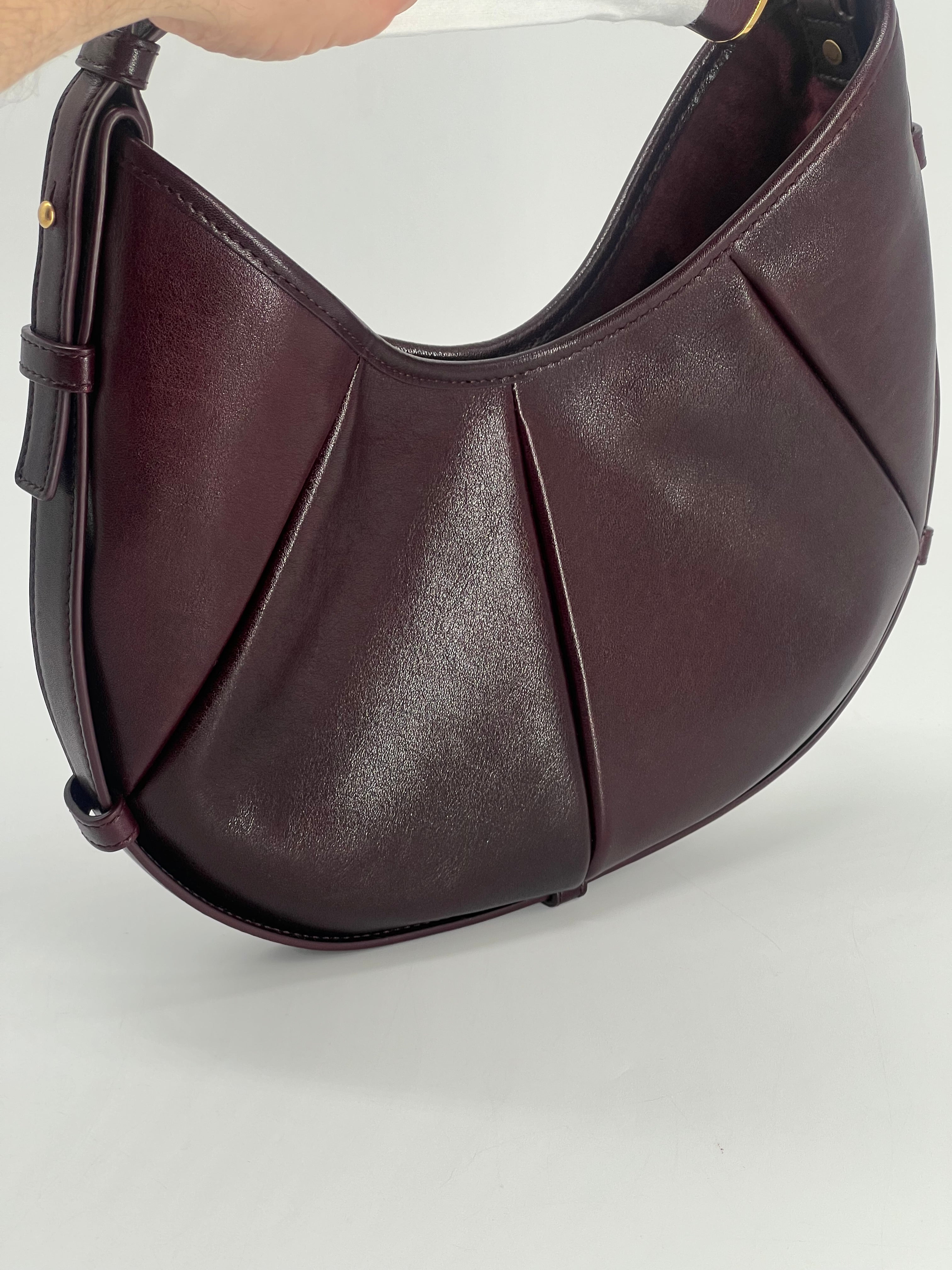 Saint Laurent Mombasa Burgundy Leather Shoulder Bag