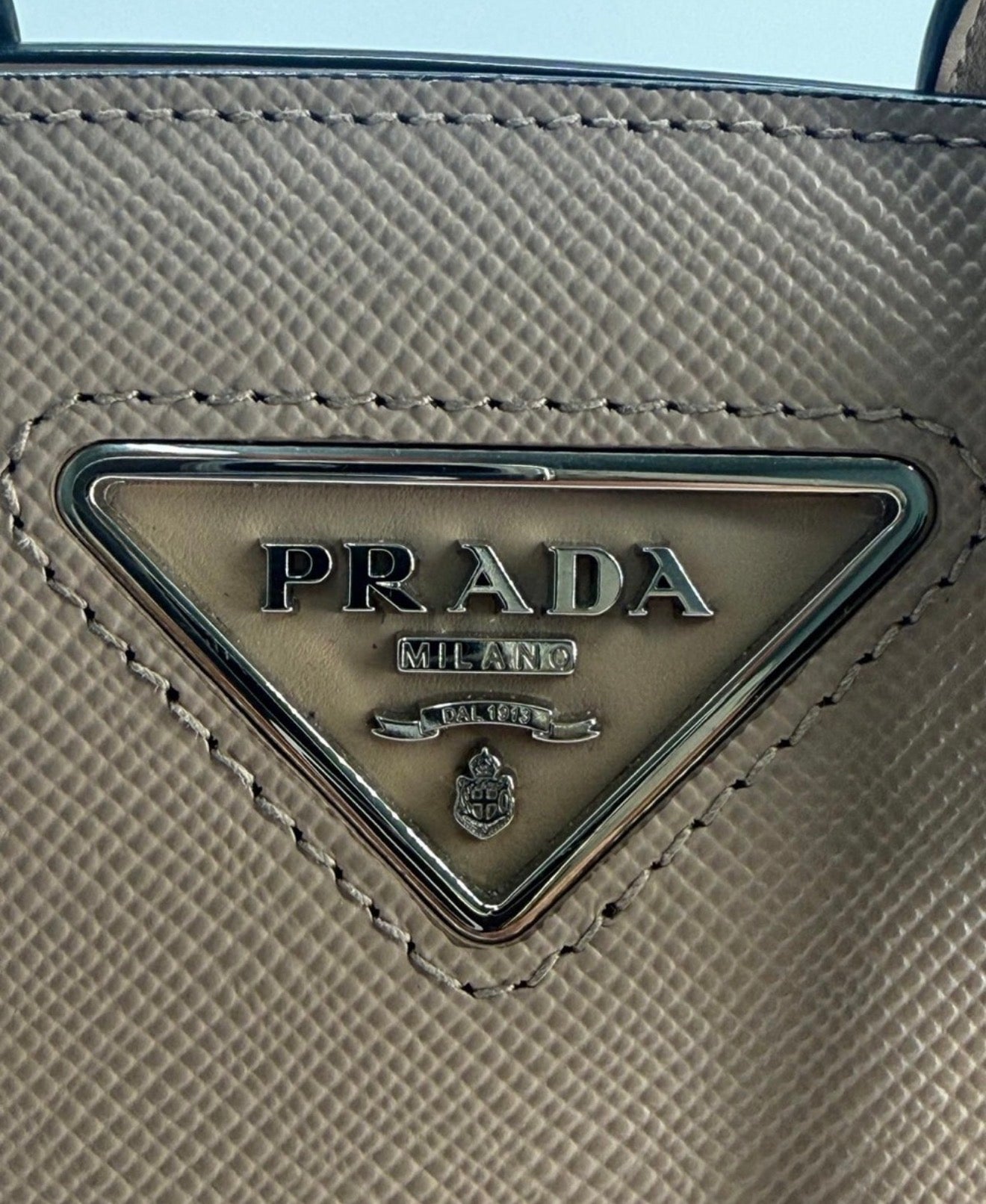 PRADA Kristen Saffiano Small Monochrome Leather Handbag