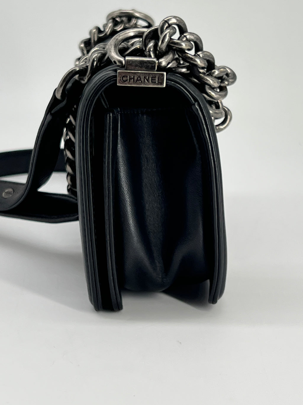 Chanel Small Boy Bag Black Lambskin Shoulder Bag