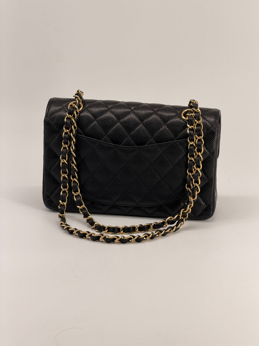 Chanel Classic Double Flap Small Caviar Black Leather Shoulder Bag Gold HRW NFC