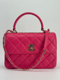 Chanel Trendy CC Pink Lambskin Quilted Top Handle Bag