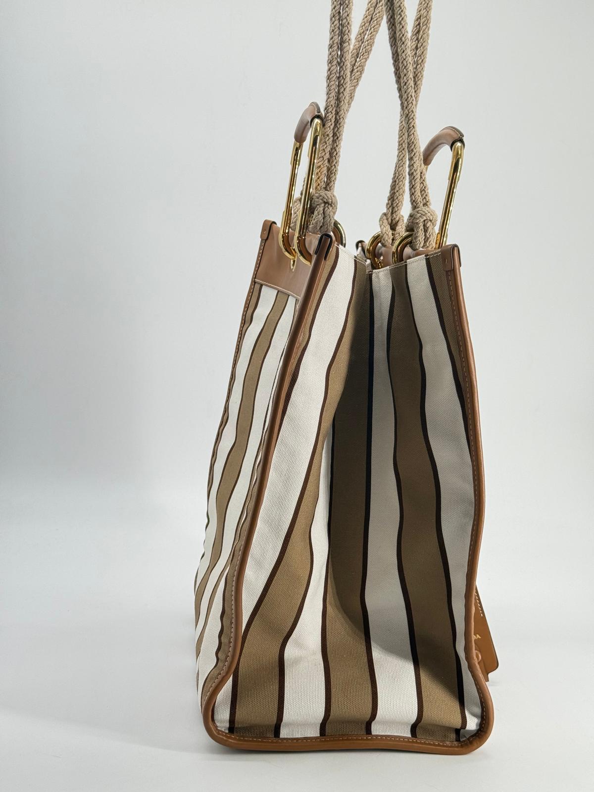 Prada Tote Canvas and Leather Limited Edition Tote Bag