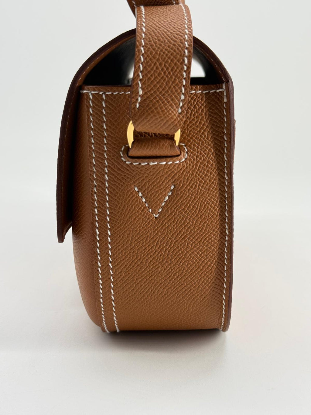 Hermes Epsom Della Cavalleria Elan Brown Leather Shoulder Bag Gold Hardware