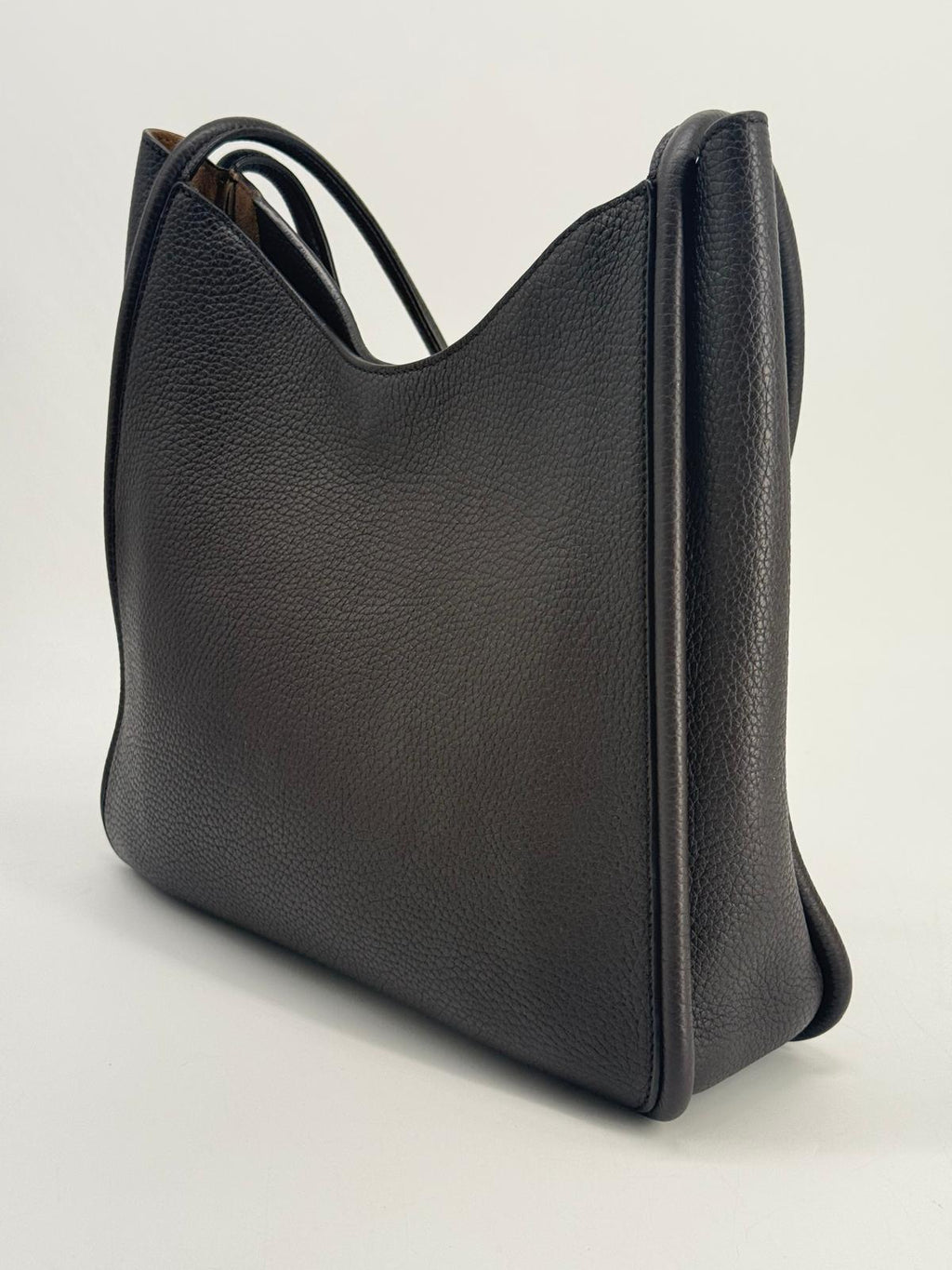 The Row Symmetric Leather Brown Shoulder Bag