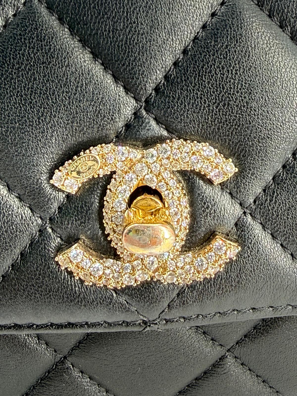 Chanel Mini Trendy CC Black Lambskin Crossbody Bag