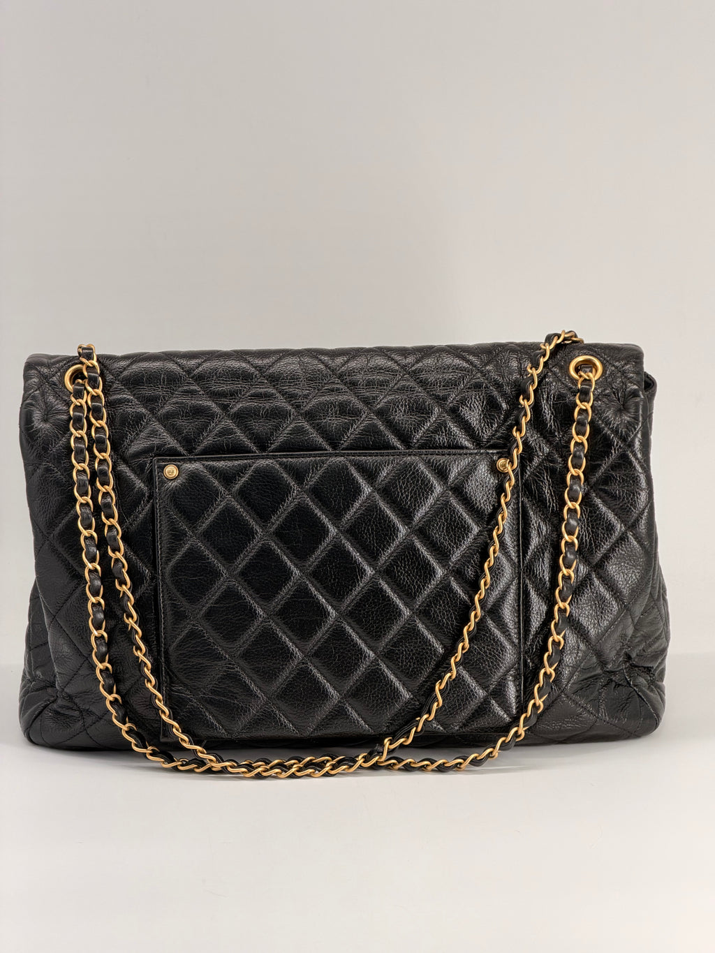 Chanel Travel XXL Black Grained Calfskin Shoulder Bag