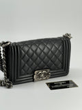 Chanel Small Boy Bag Black Lambskin Shoulder Bag