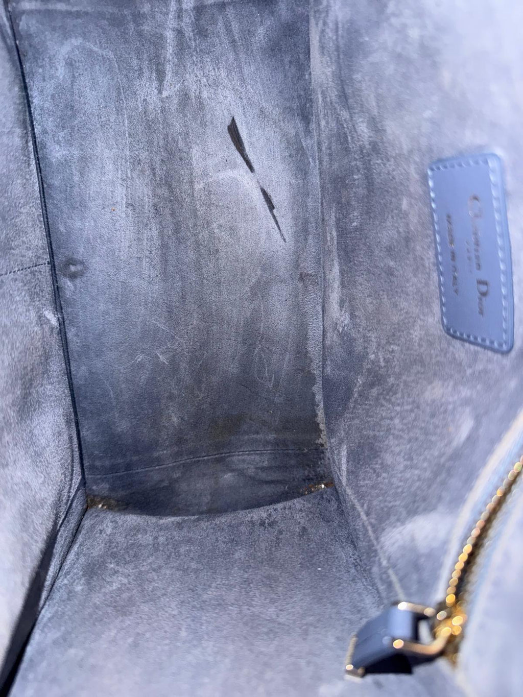 Dior Small Dior Book Tote Blue Macrocannage Leather Bag