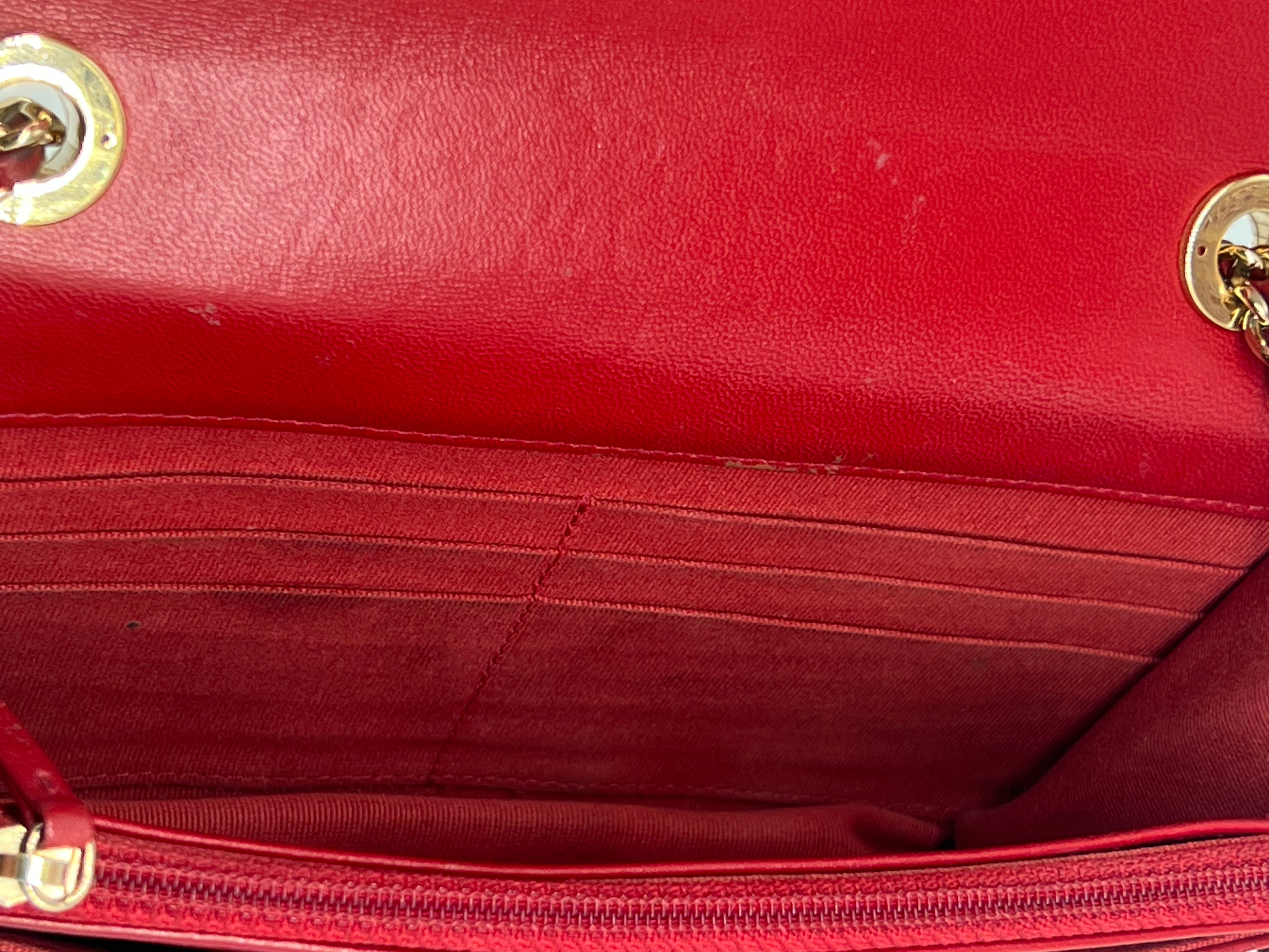 Chanel Trendy CC Wallet on Chain Quilted Red Lambskin