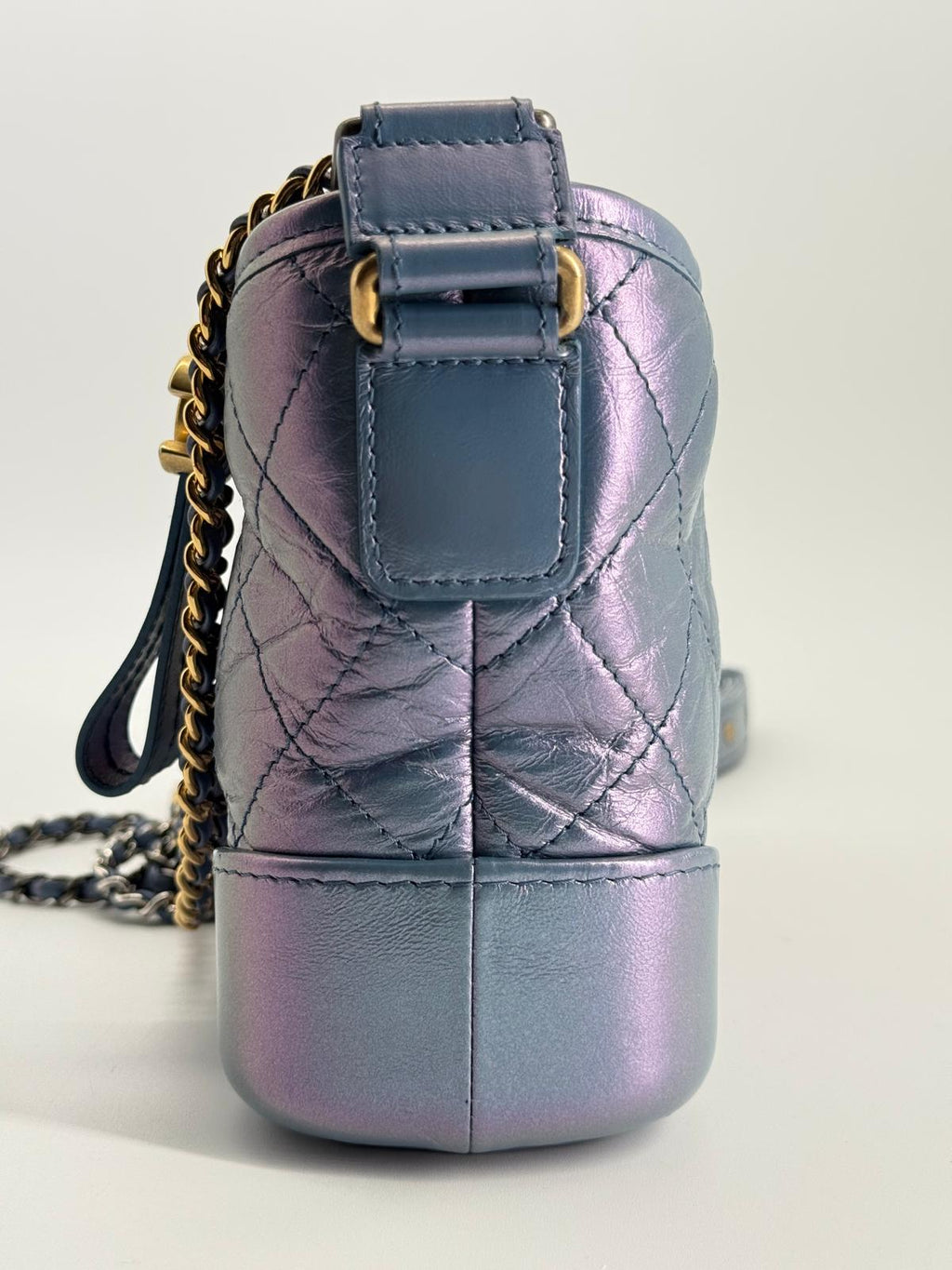 Chanel Gabrielle Small Hobo Iridescent Blue Metallic Shoulder Bag