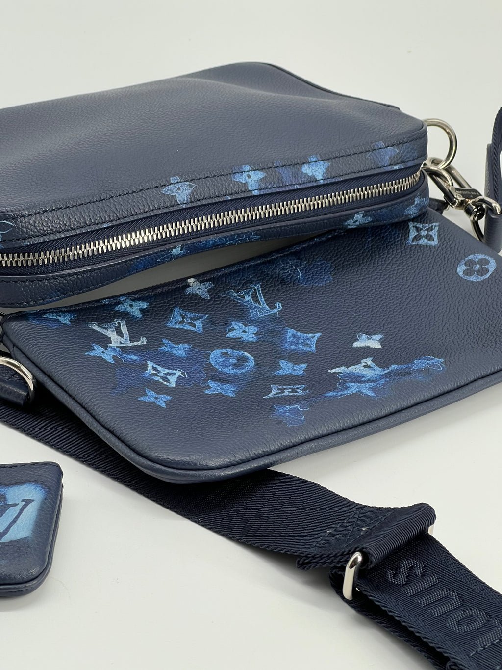 Louis Vuitton Trio Messenger Blue MonogramWatercolor Shoulder Bag