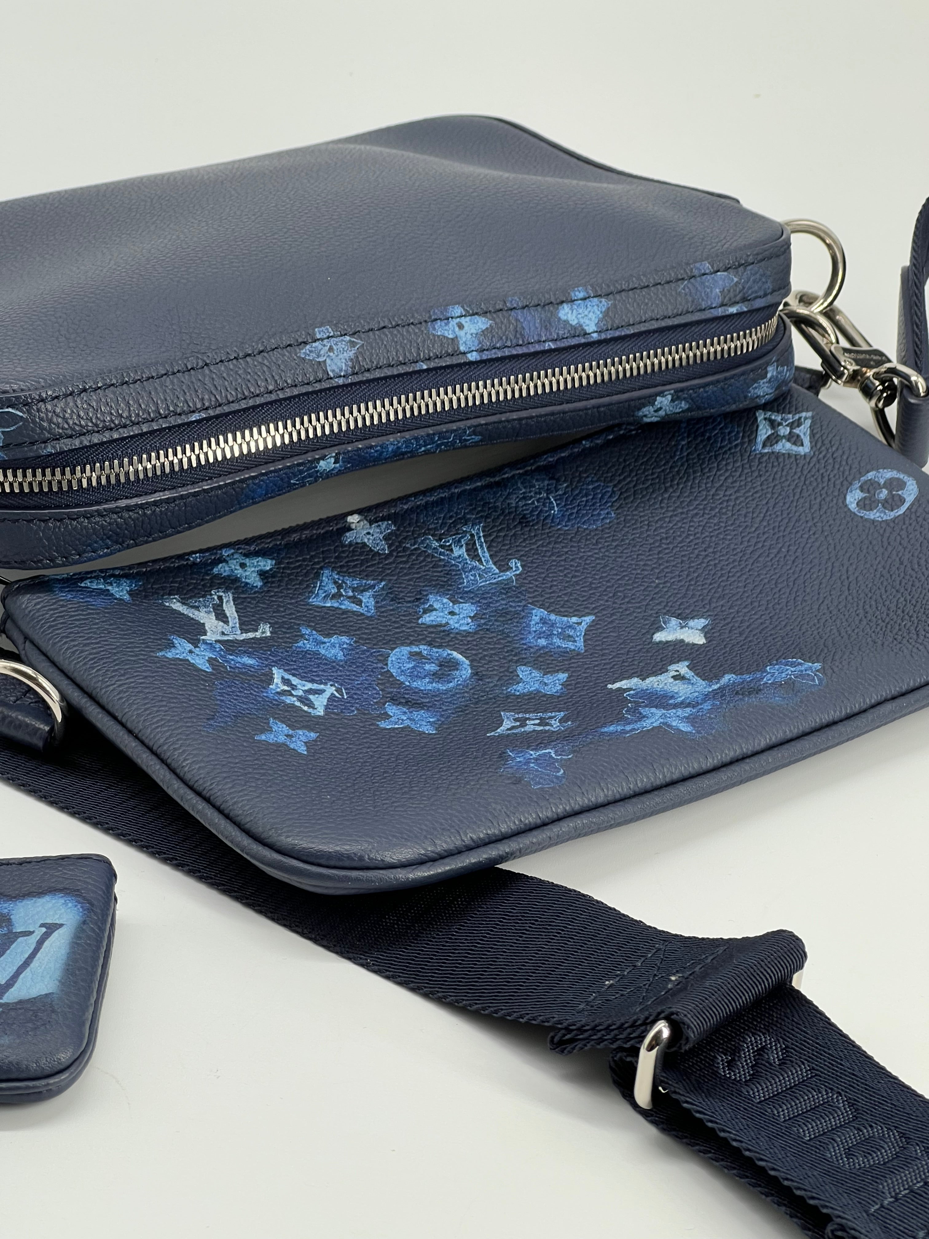 Louis Vuitton Trio Messenger Blue MonogramWatercolor Shoulder Bag