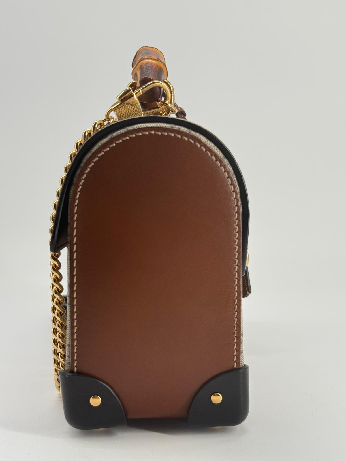 Gucci GG Small Supreme Padlock Bamboo Shoulder Bag