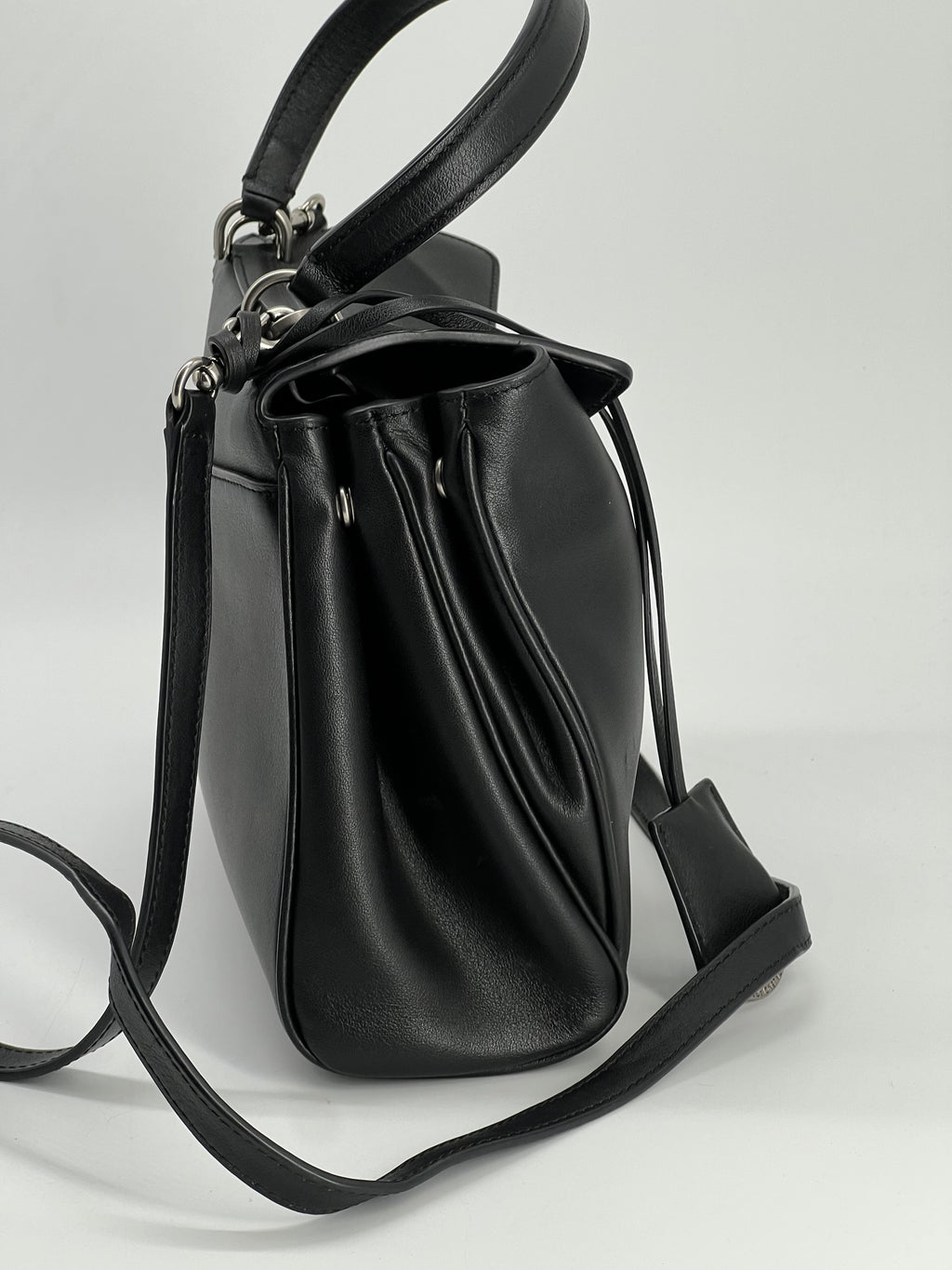 Balenciaga Rodeo Medium Black Leather Shoulder Bag