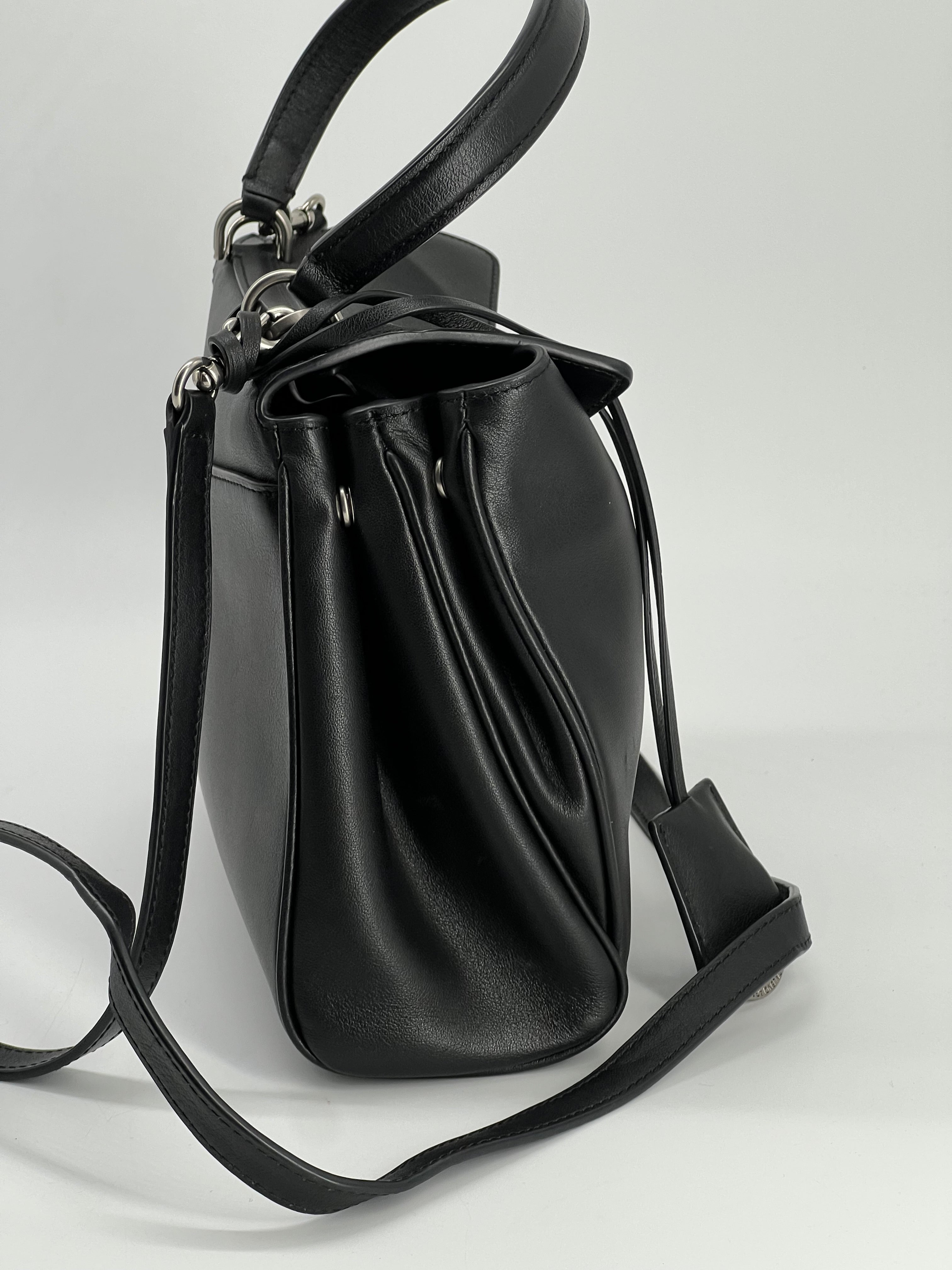 Balenciaga Rodeo Medium Black Leather Shoulder Bag