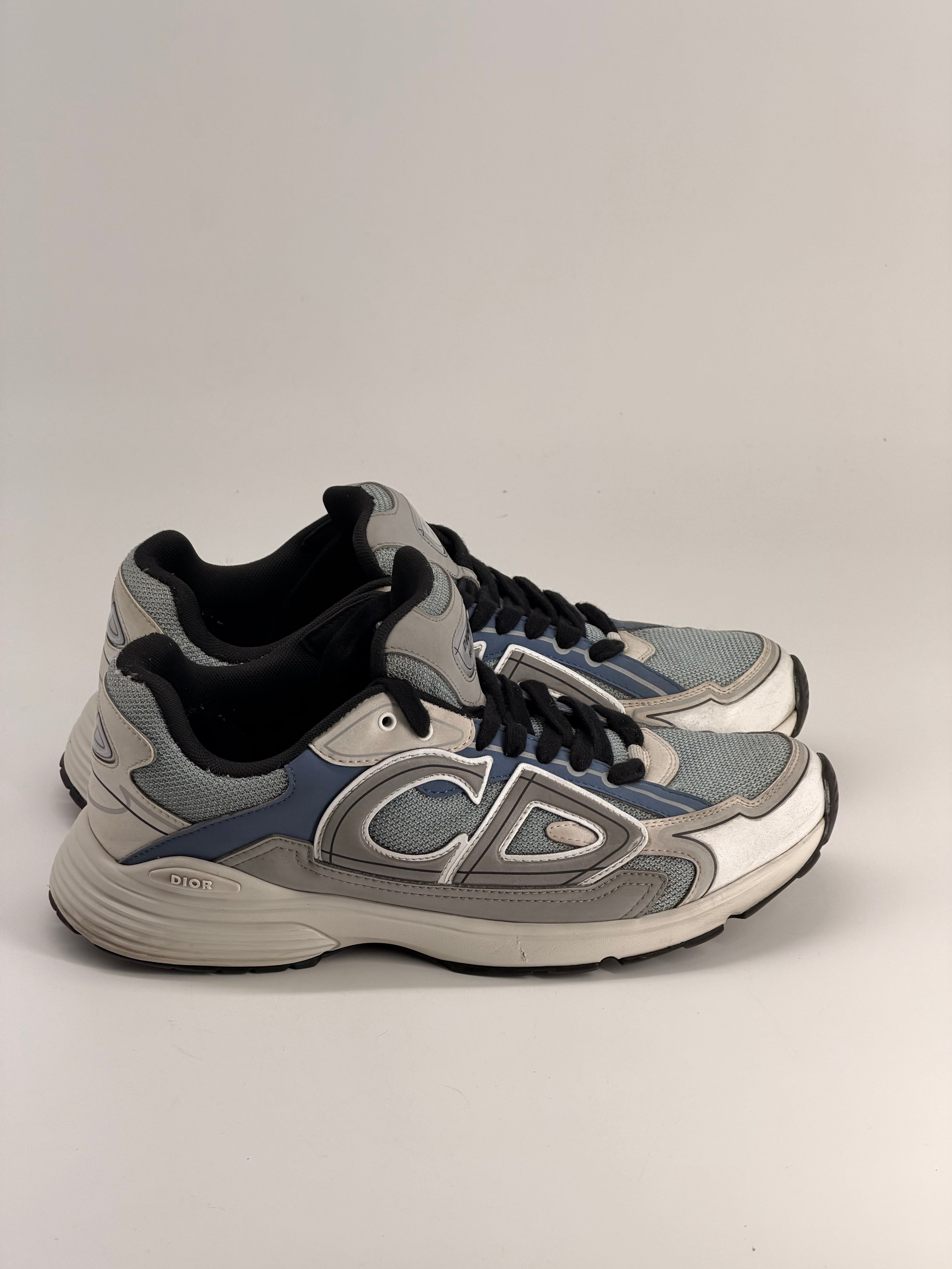 Dior B30 Blue Mesh White Technical Fabric Sneackers Size 44Eu