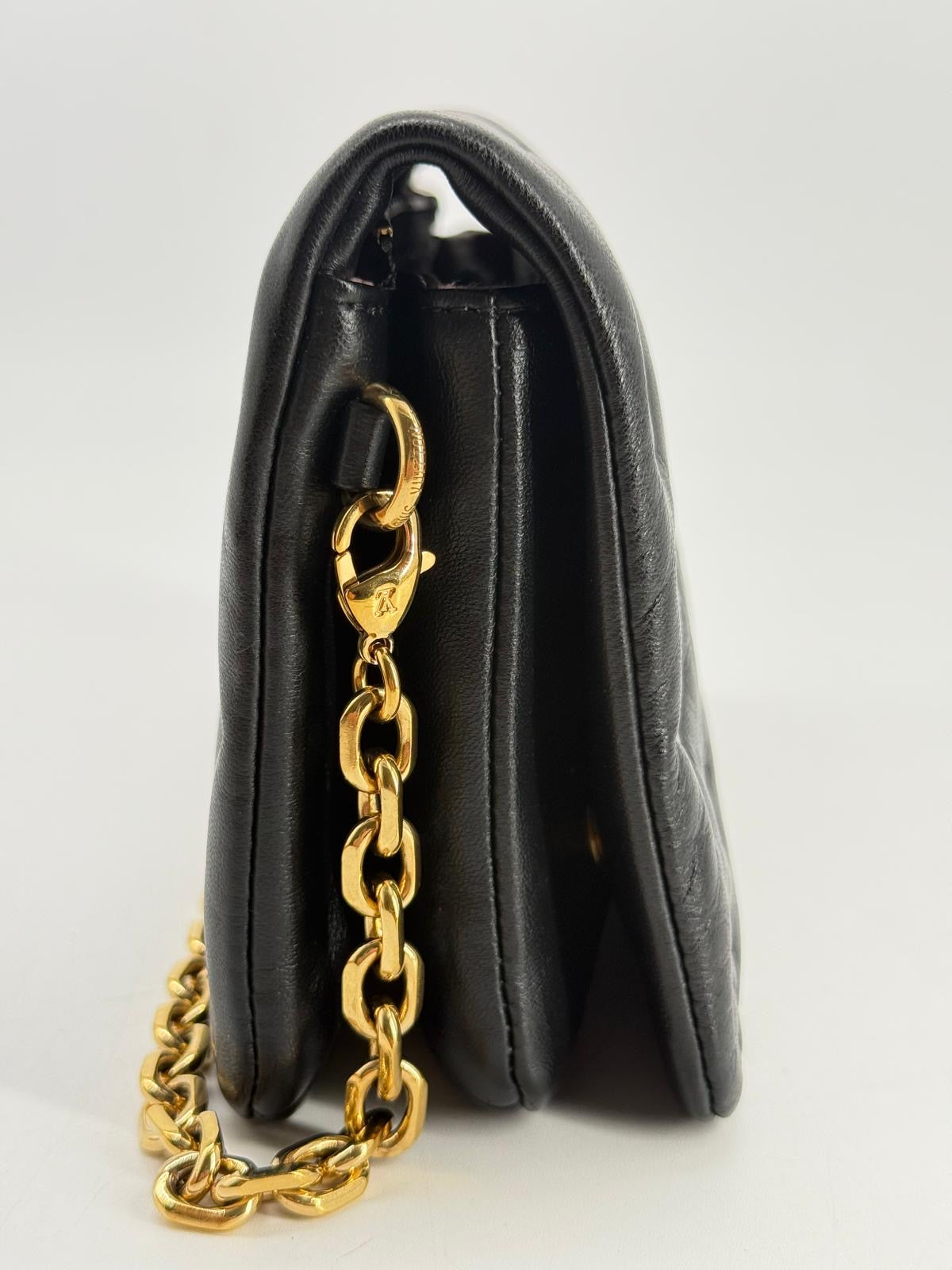Louis Vuitton Monogram Embossed Pochette Coussin Black Crossbody Bag