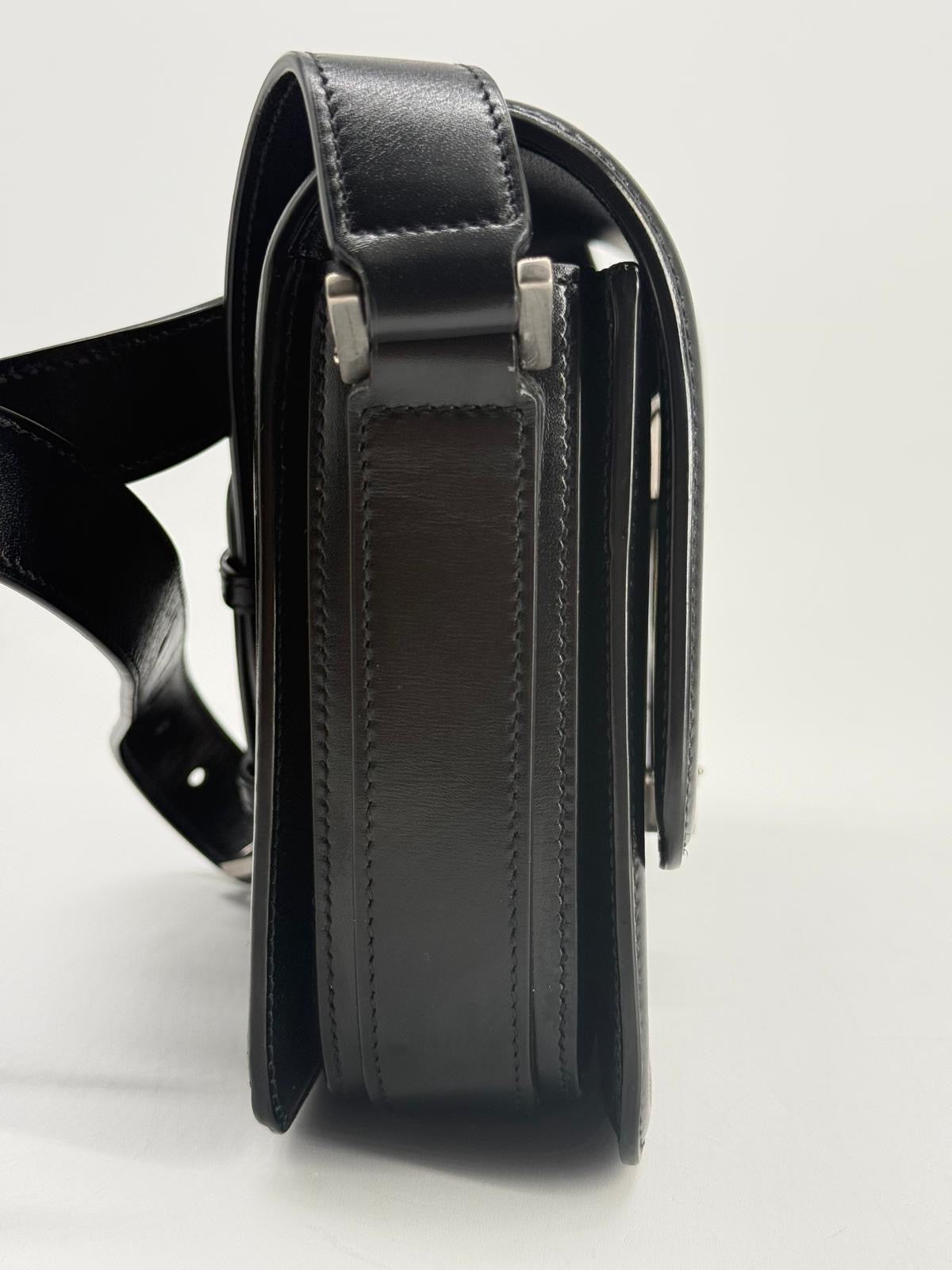 Saint Laurent Solferino Medium Black Leather Shoulder Bag