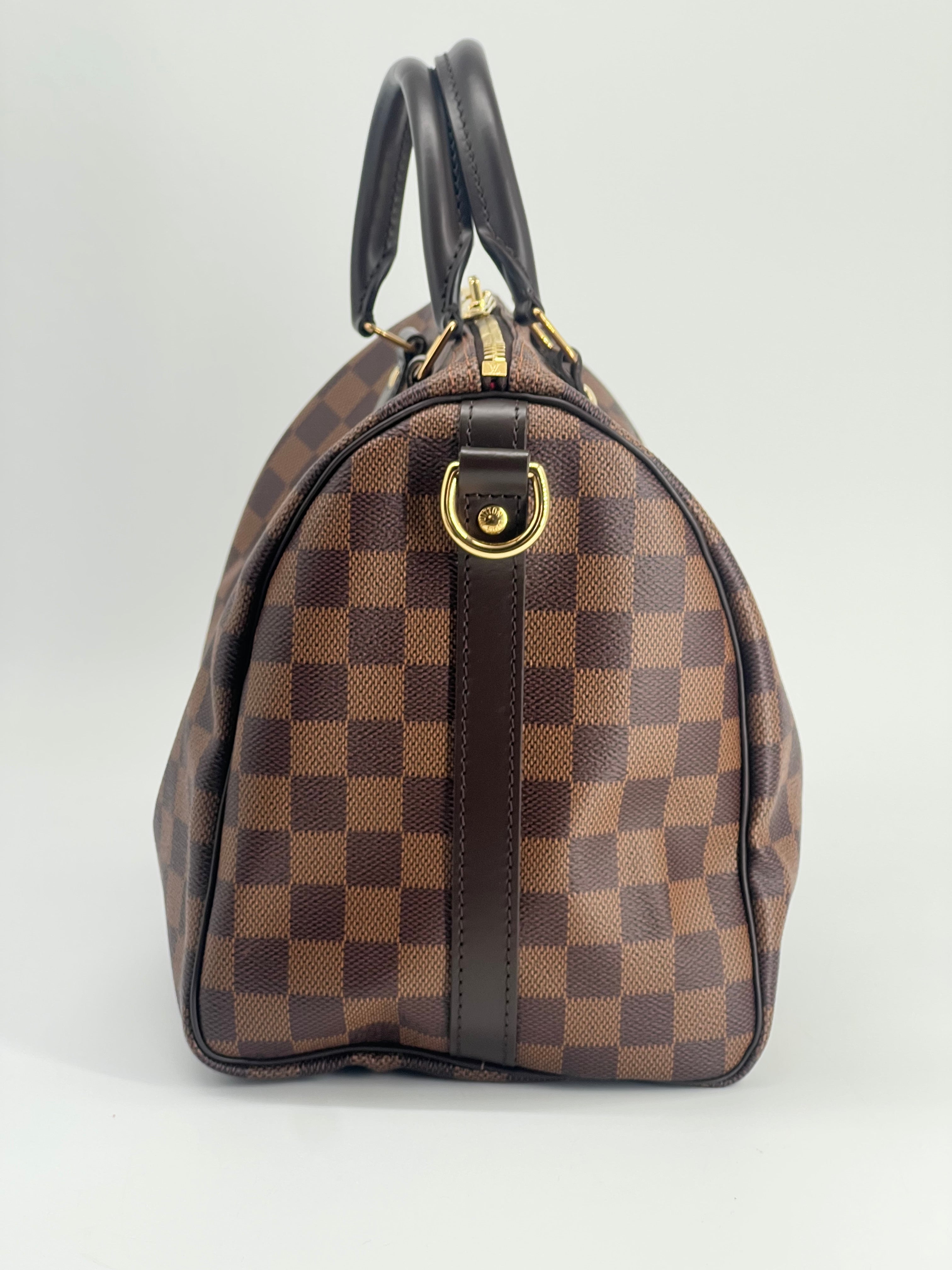 Louis Vuitton Speedy Bandouliere 30 Damier Ebene Canvas Bag