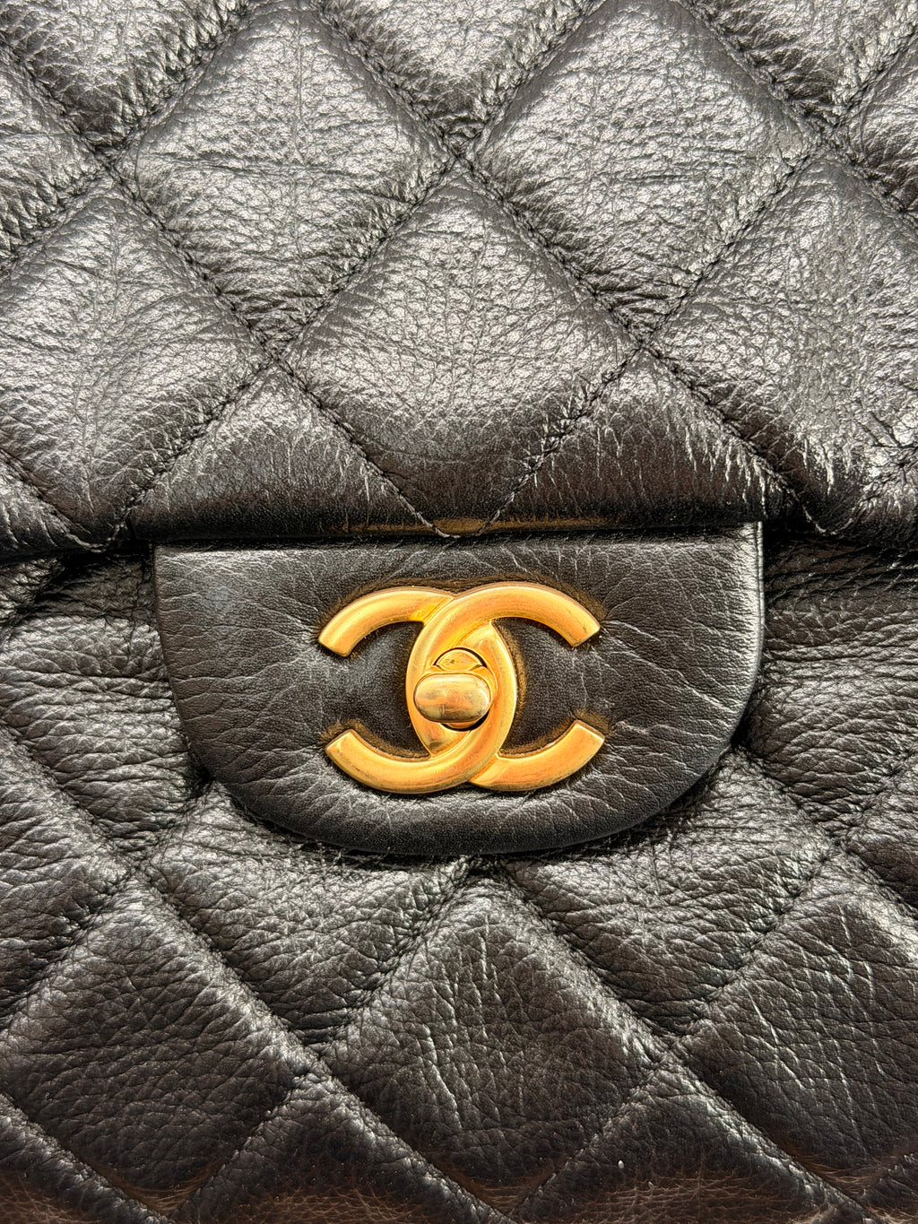 Chanel Travel XXL Black Grained Calfskin Shoulder Bag