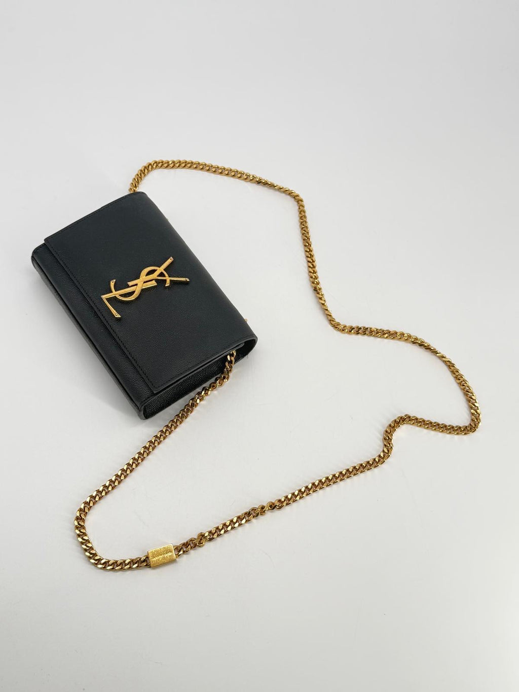 Saint Laurent Grain De Poudre Small Kate Satchel Black Shoulder Bag