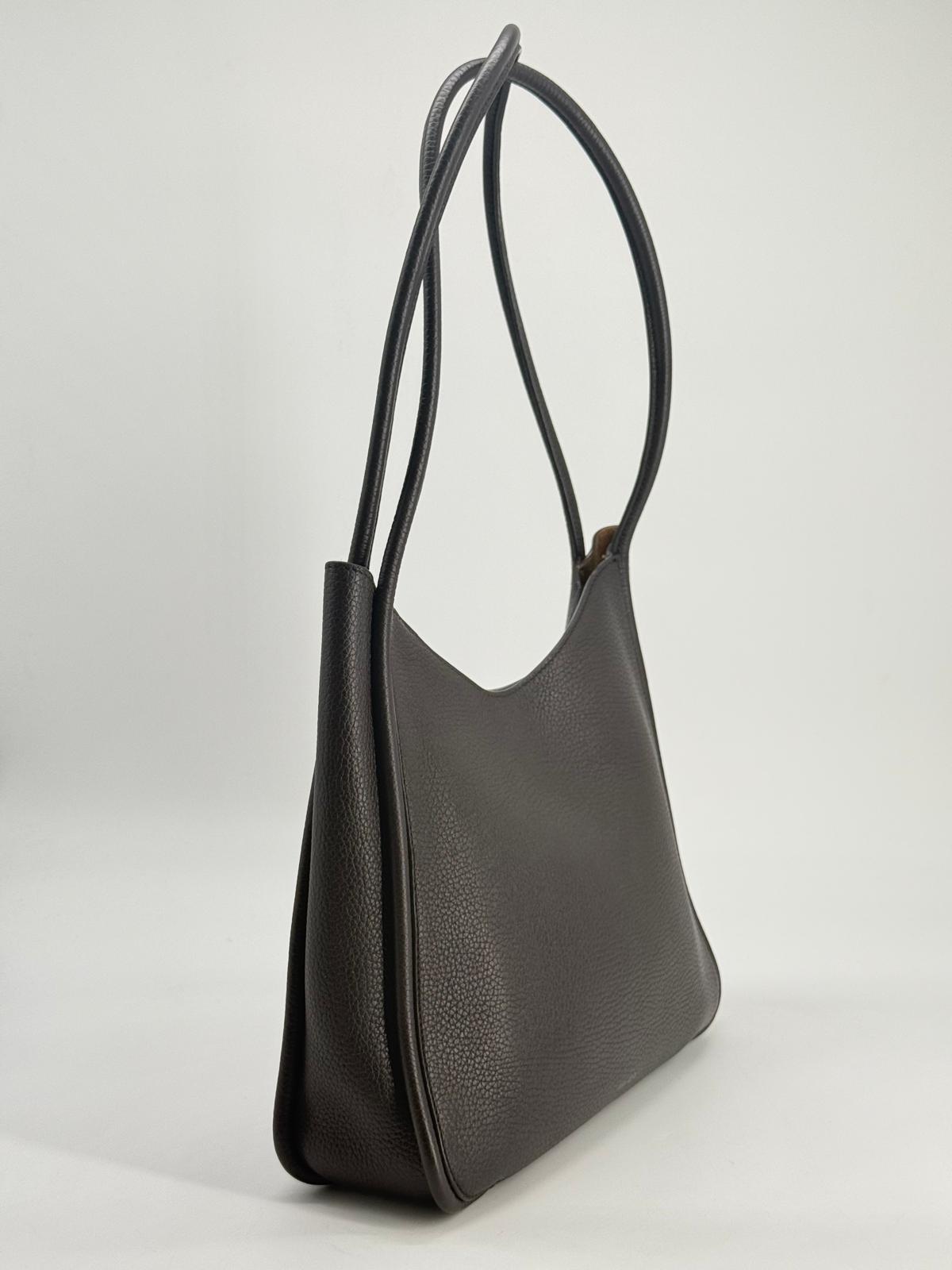 The Row Symmetric Leather Brown Shoulder Bag