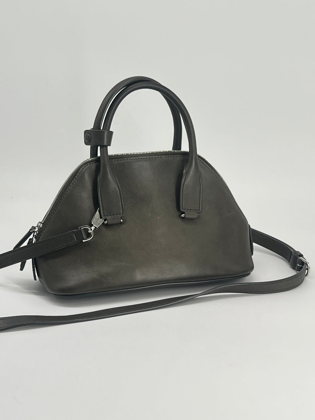 The Row Devon Mini Tote Dark Green Leather Bag