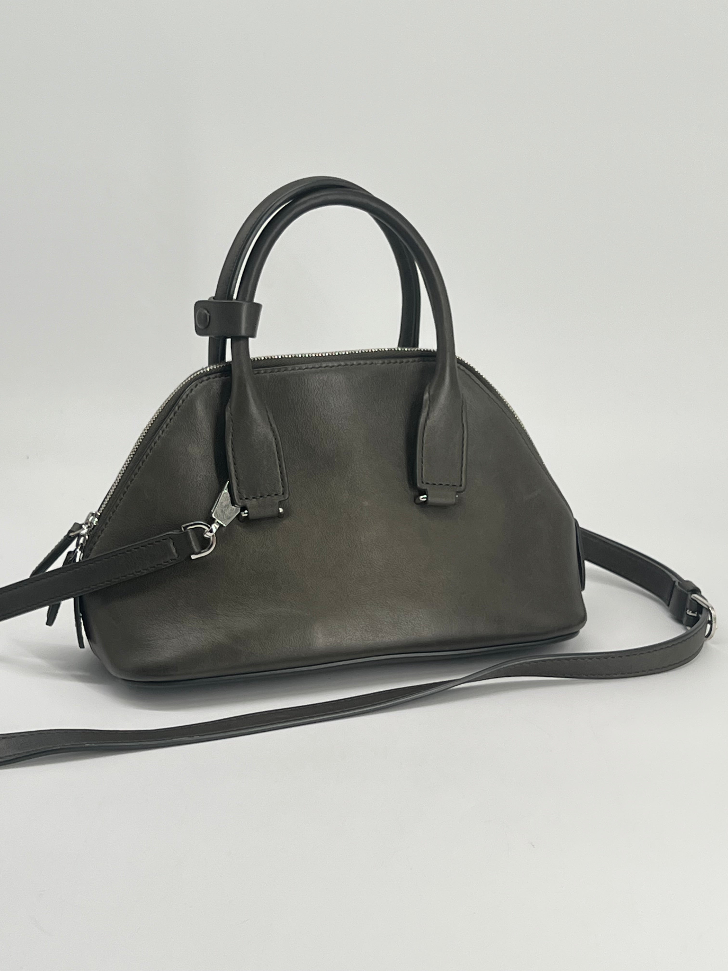 The Row Devon Mini Tote Dark Green Leather Bag