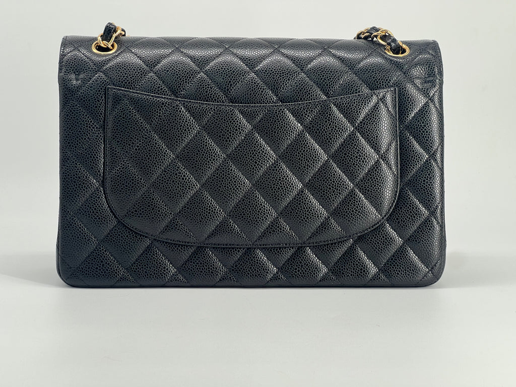 Chanel Classic Jumbo Double Flap Black Caviar Leather With Gold Hardware