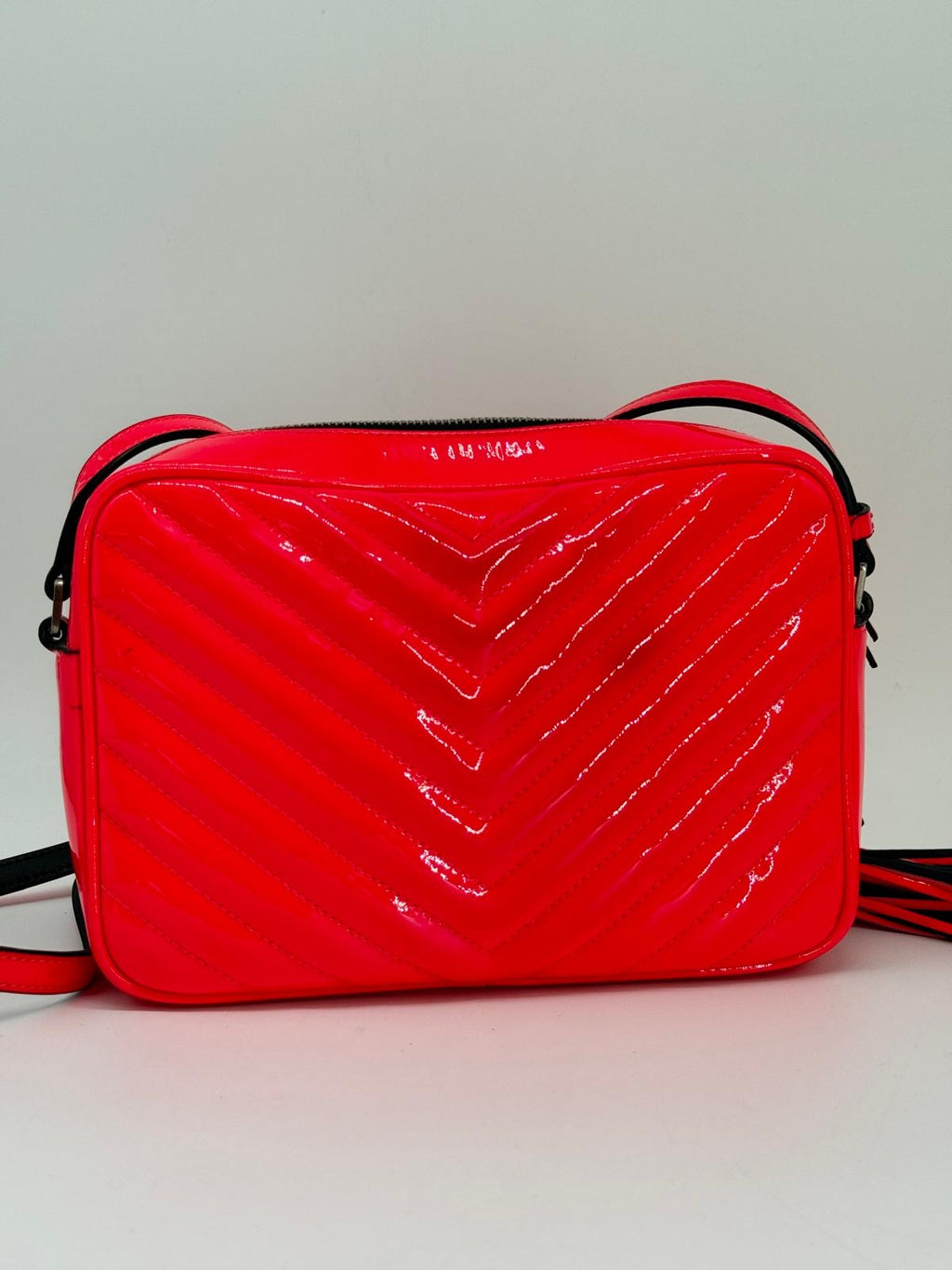 Saint Laurent Lou Camera Bag in Neon Pink Calfskin Leather