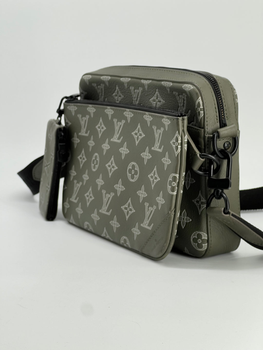 Louis Vuitton Trio Messenger Monogram Shadow Ink Green Bag