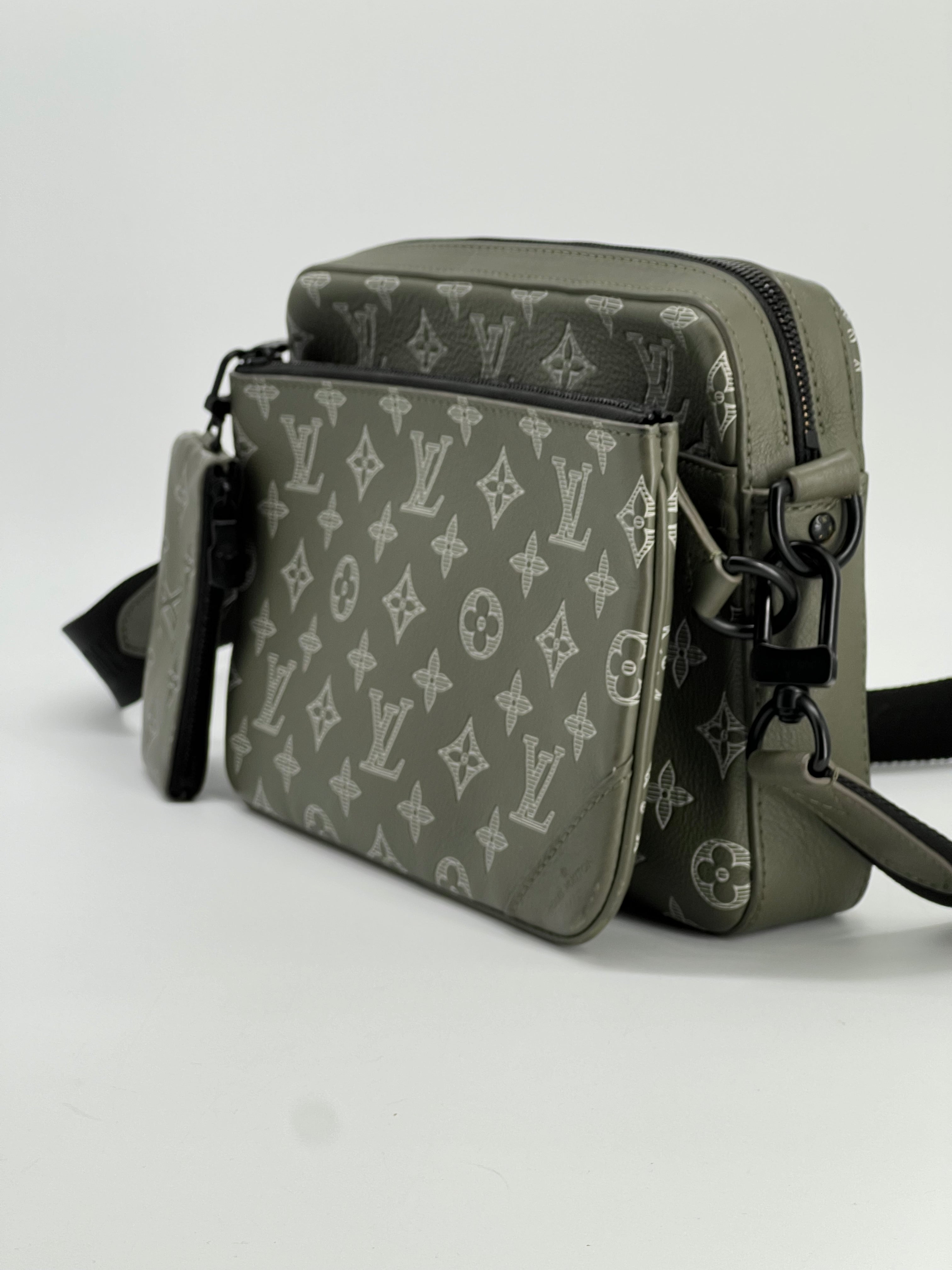 Louis Vuitton Trio Messenger Monogram Shadow Ink Green Bag