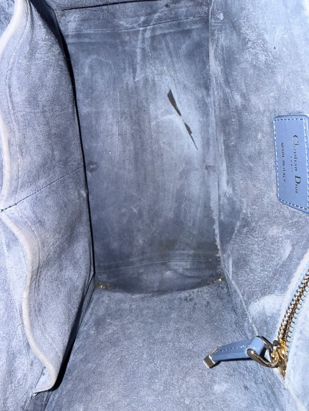 Dior Small Dior Book Tote Blue Macrocannage Leather Bag