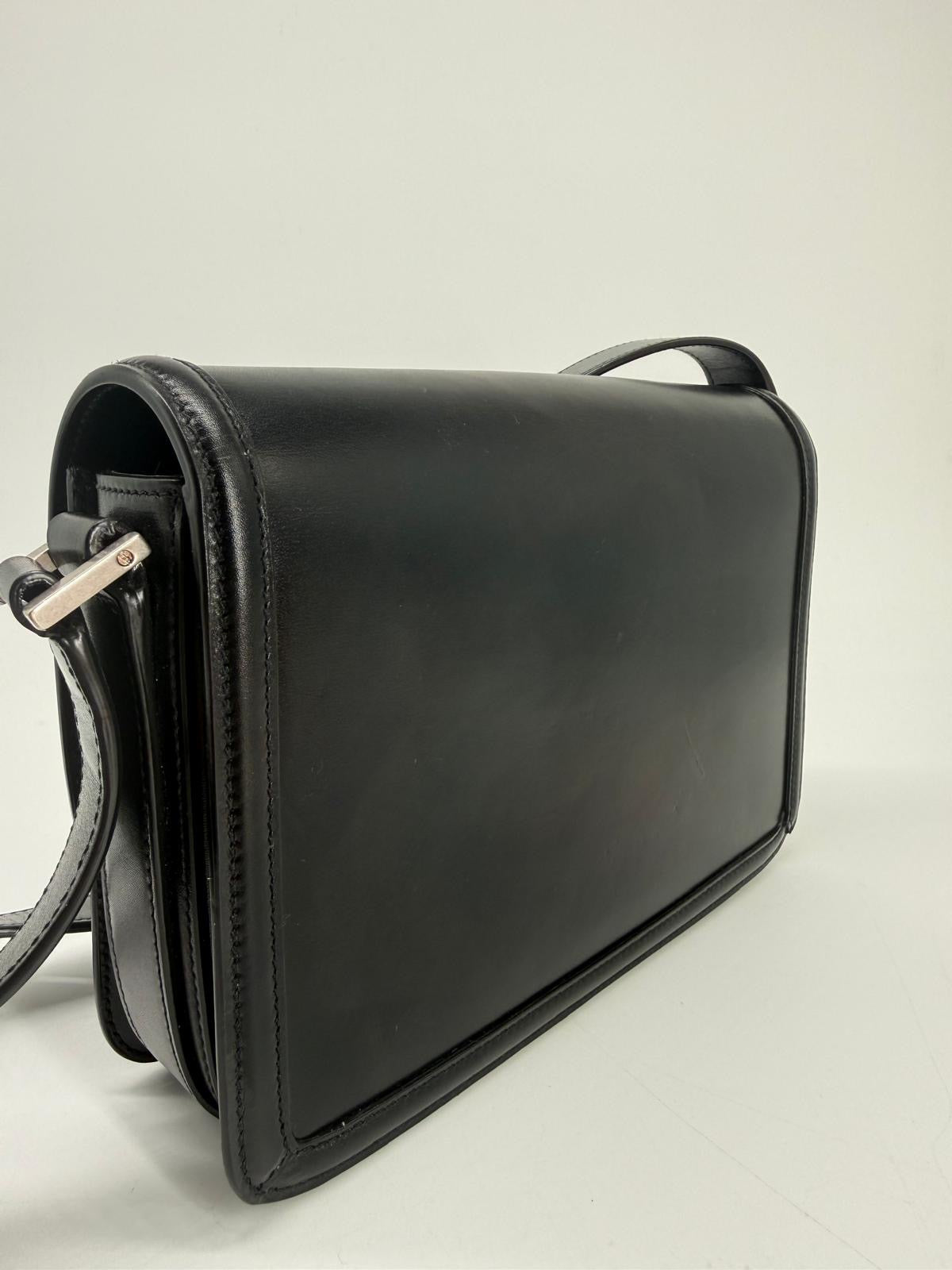 Saint Laurent Solferino Medium Black Leather Shoulder Bag