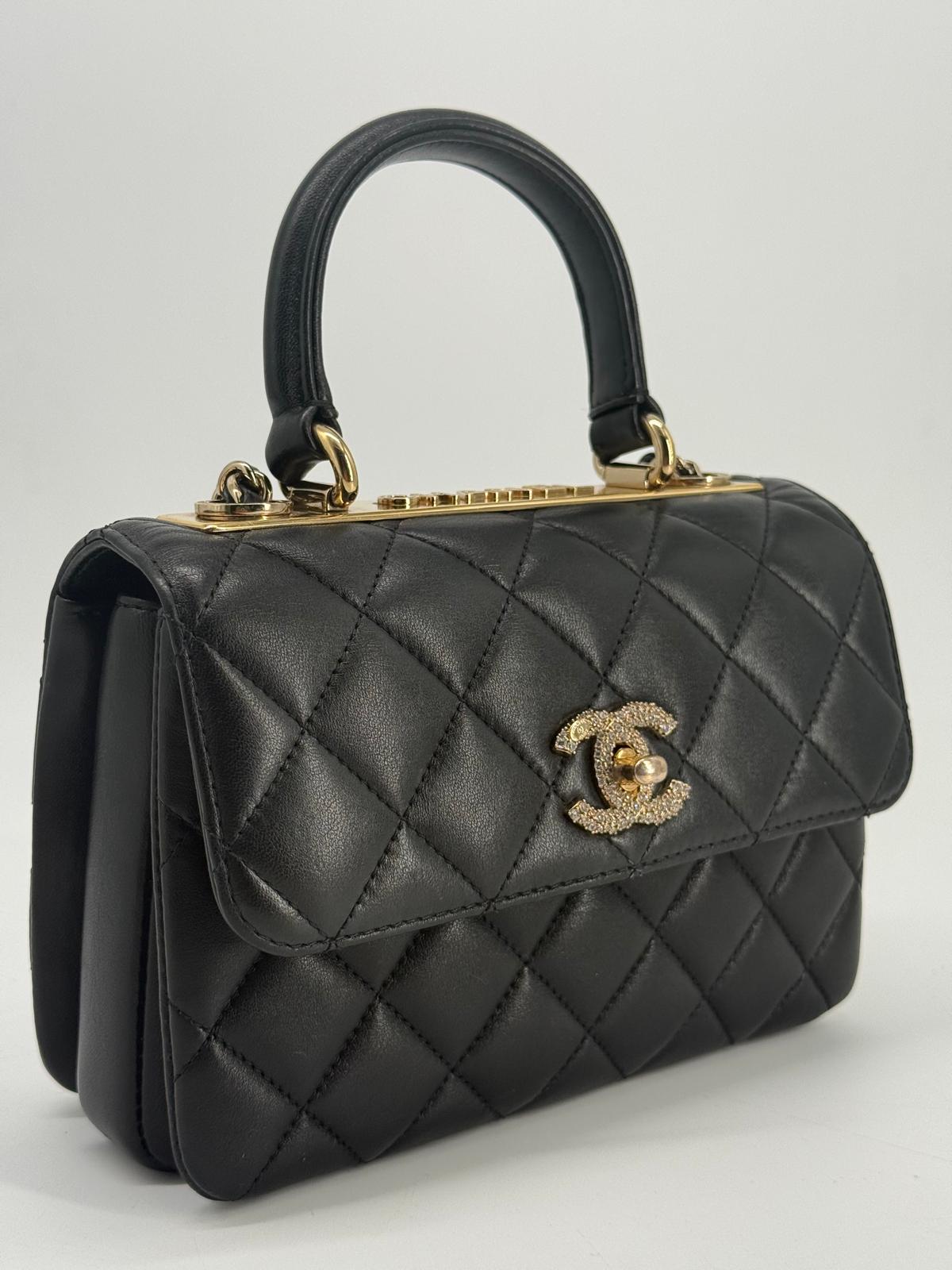 Chanel Mini Trendy CC Black Lambskin Crossbody Bag