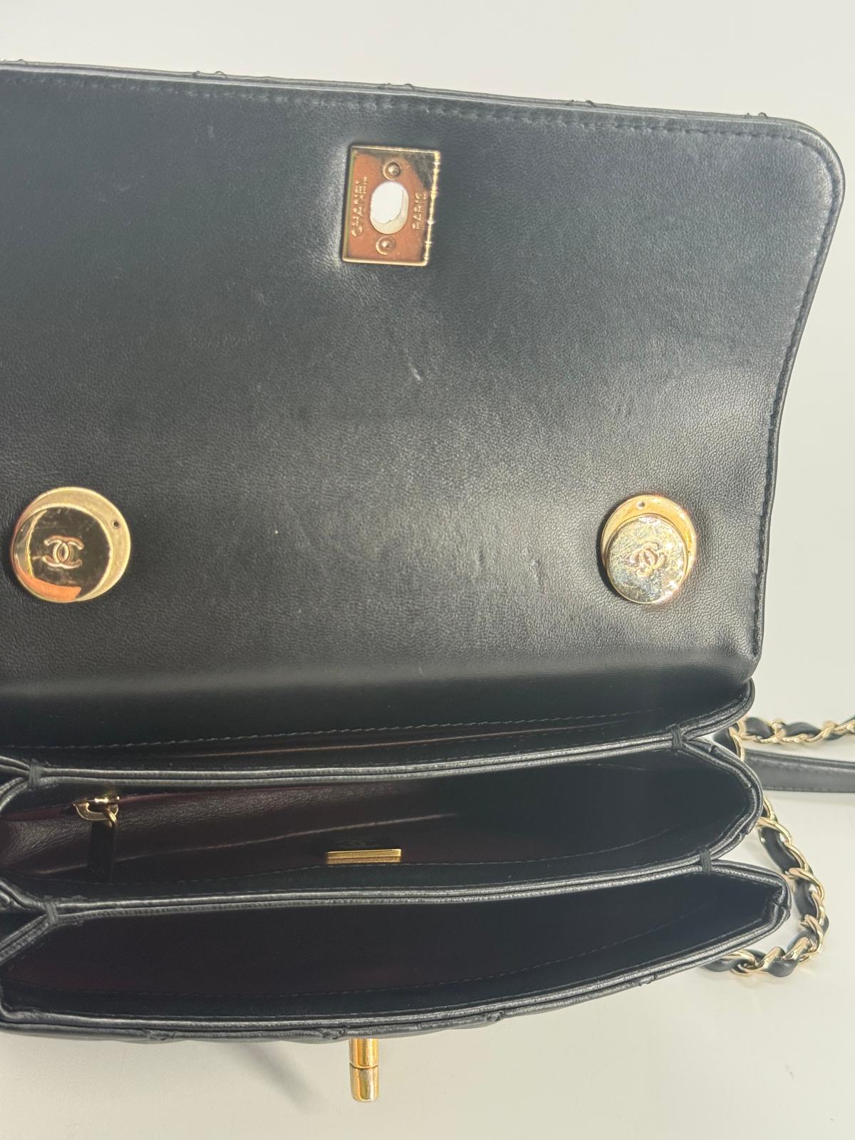 Chanel Mini Trendy CC Black Lambskin Crossbody Bag