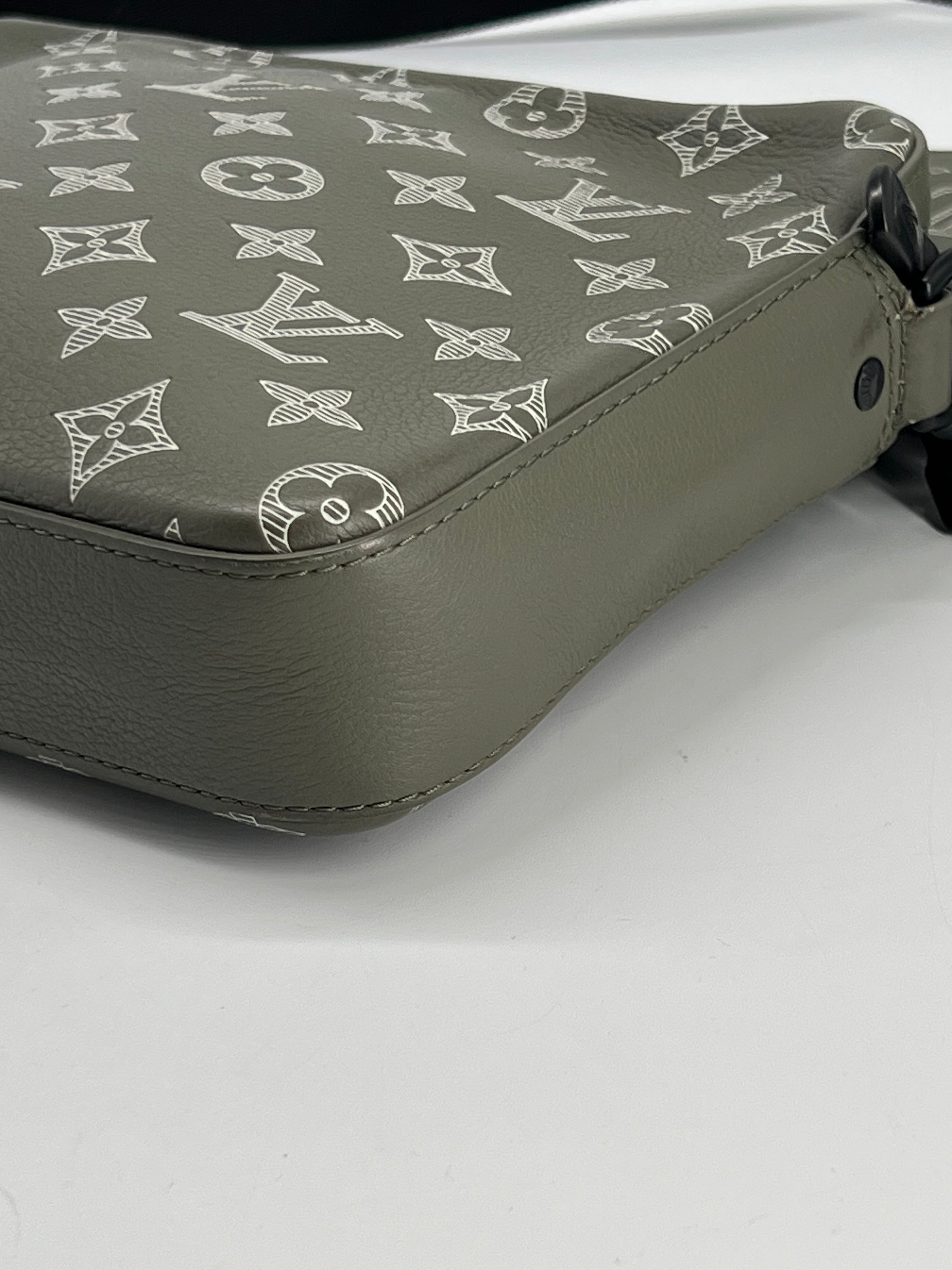 Louis Vuitton Trio Messenger Monogram Shadow Ink Green Bag