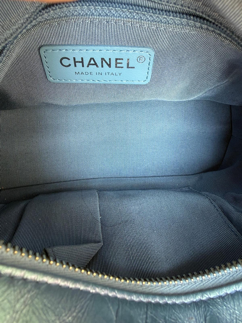 Chanel Gabrielle Small Hobo Iridescent Blue Metallic Shoulder Bag
