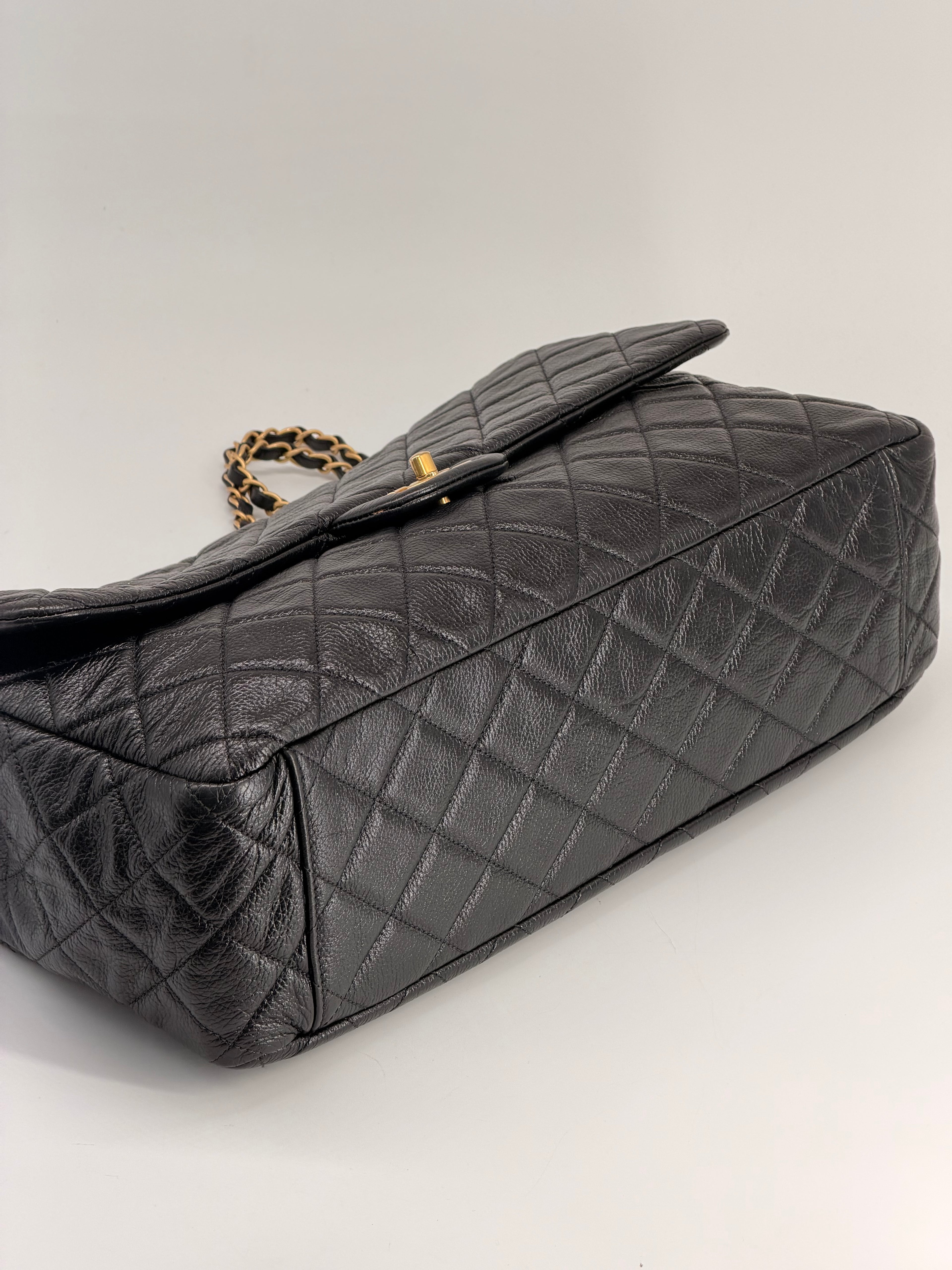 Chanel Travel XXL Black Grained Calfskin Shoulder Bag