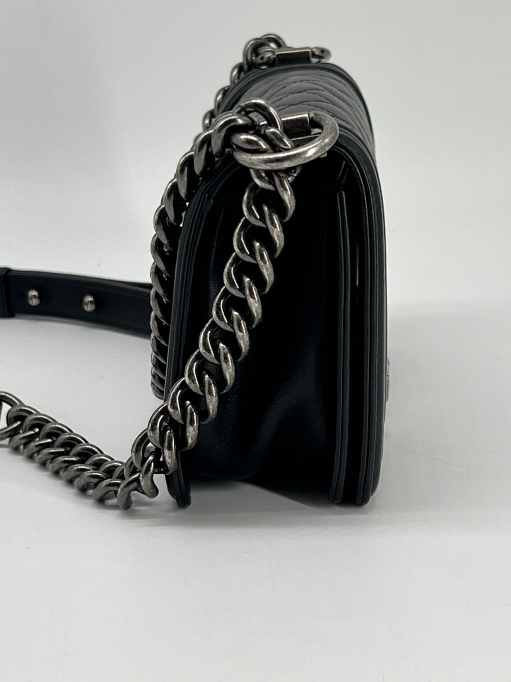 Chanel Small Boy Bag Black Lambskin Shoulder Bag