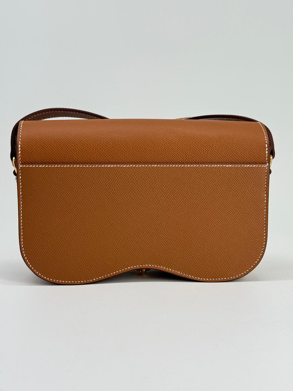 Hermes Epsom Della Cavalleria Elan Brown Leather Shoulder Bag Gold Hardware