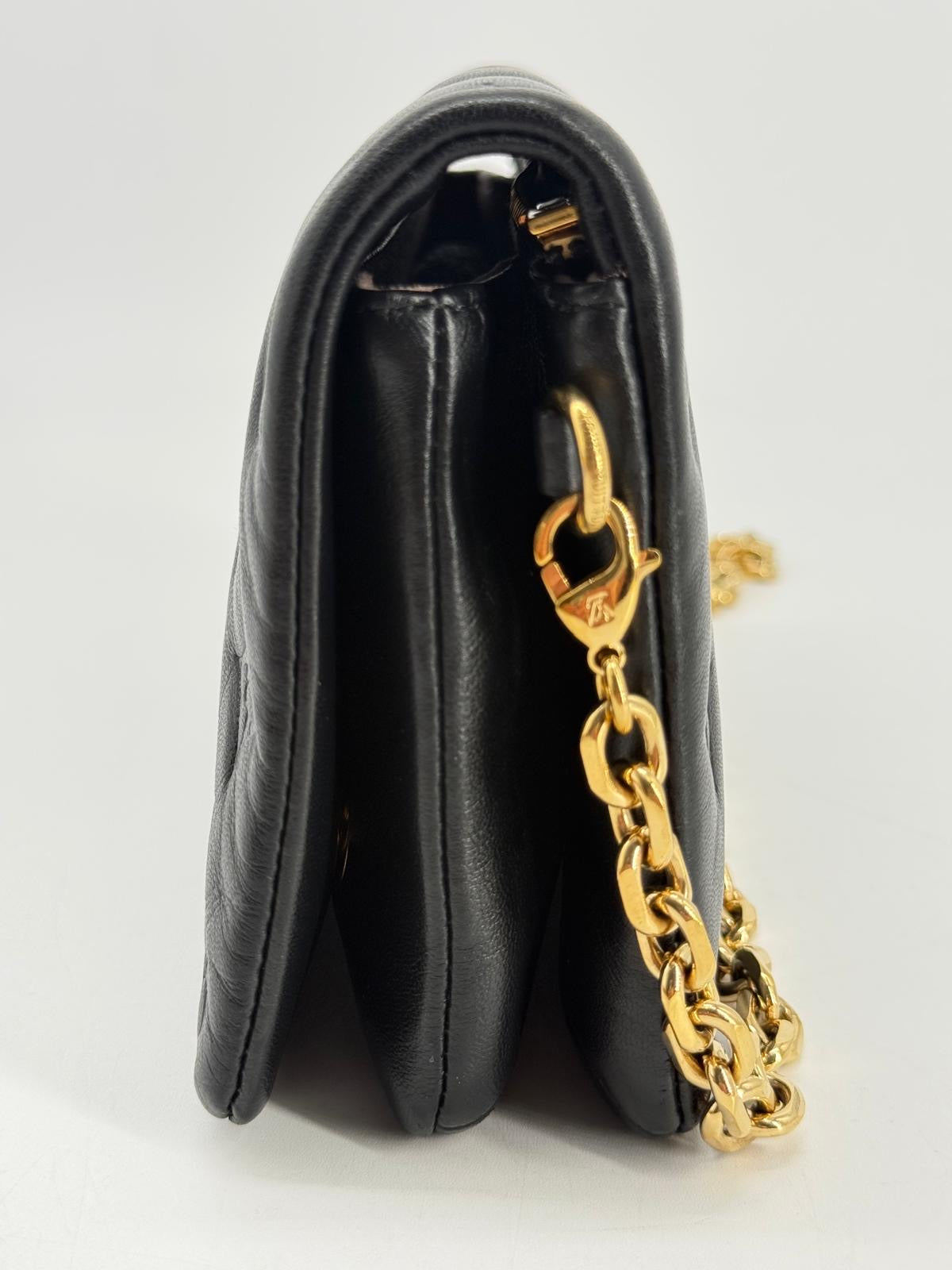 Louis Vuitton Monogram Embossed Pochette Coussin Black Crossbody Bag