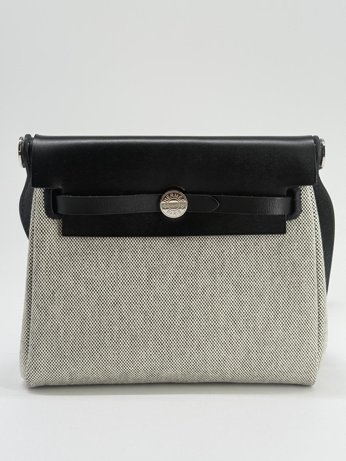 Hermes Mini Herbag Zip 20 Toile & Vache Hunter Shoulder Bag 2025
