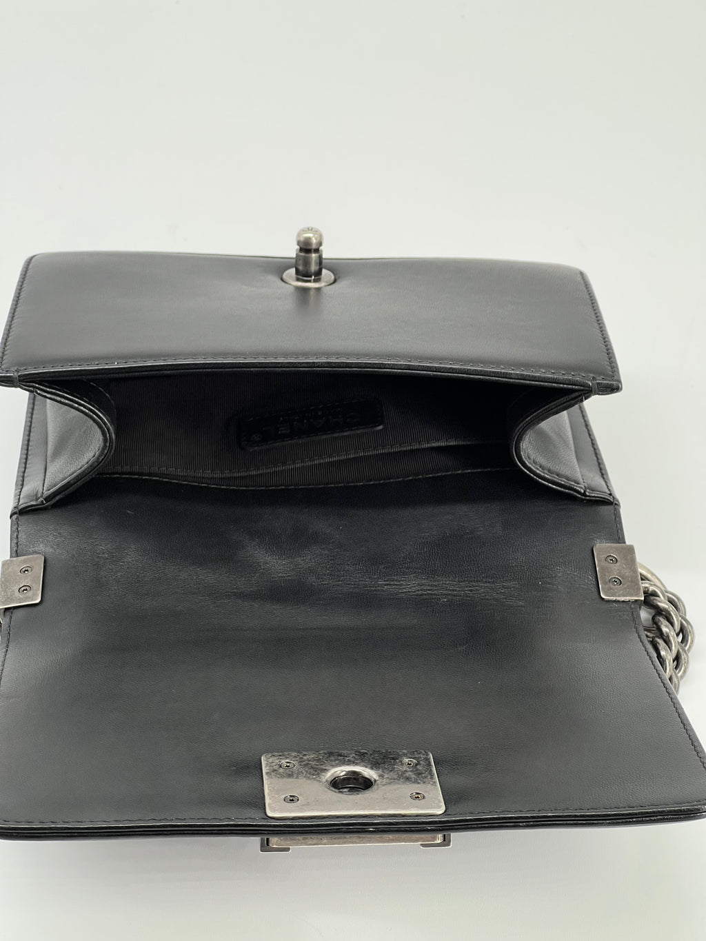 Chanel Small Boy Bag Black Lambskin Shoulder Bag