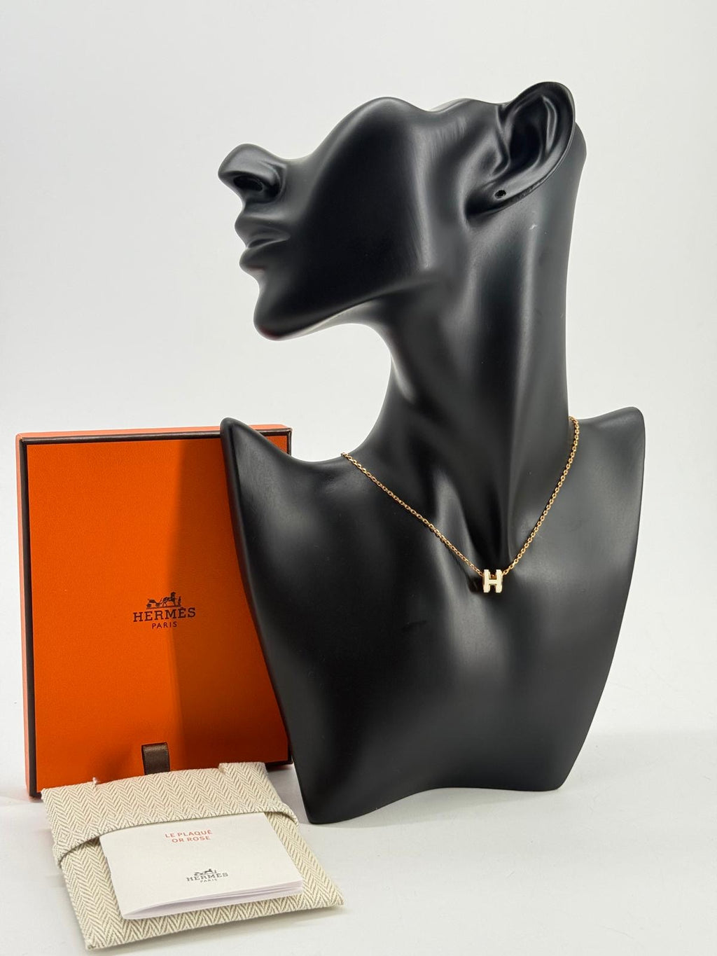 Hermes Mini Pop H pendant Necklace White